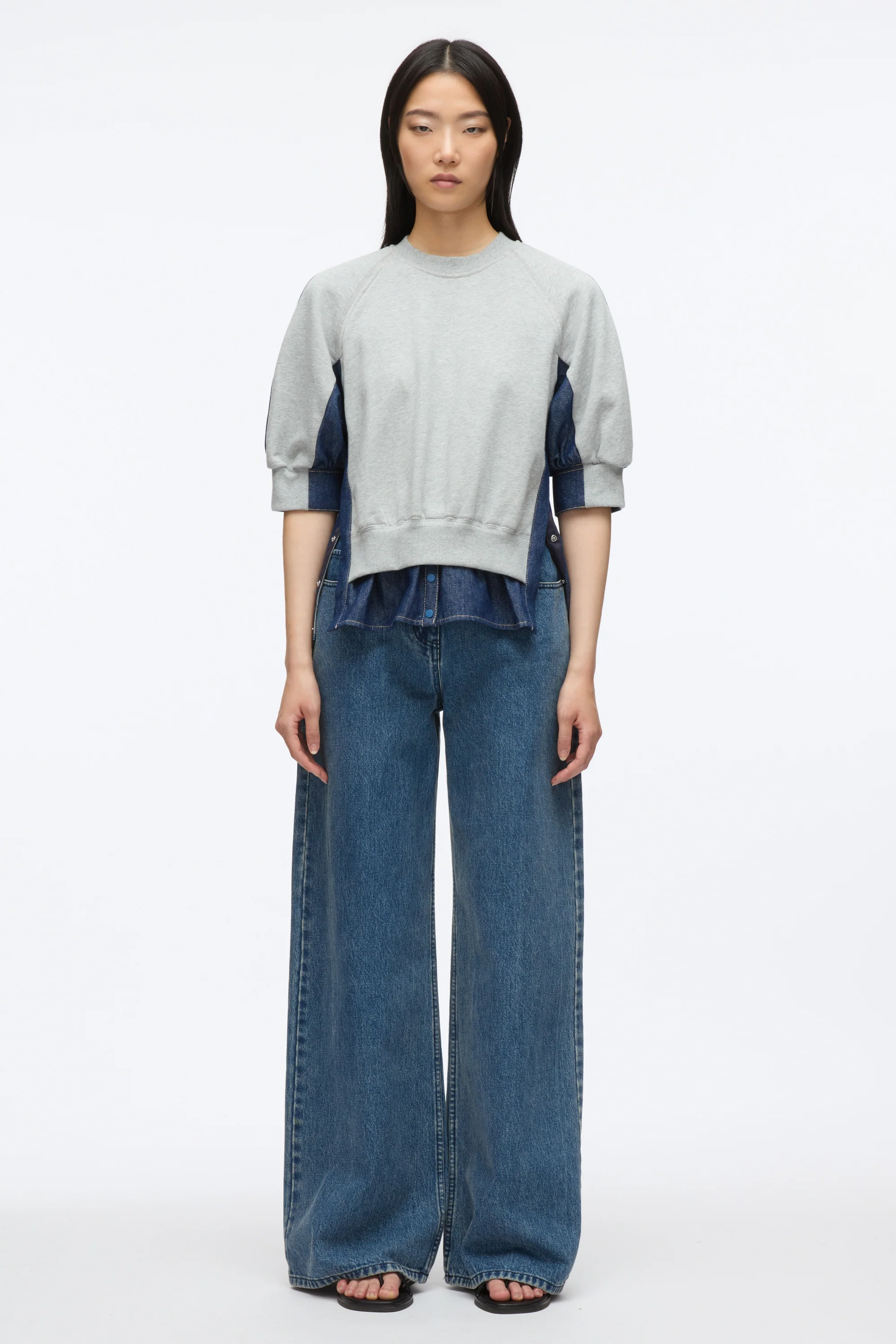 French Terry Top with Denim Combo - Image 2