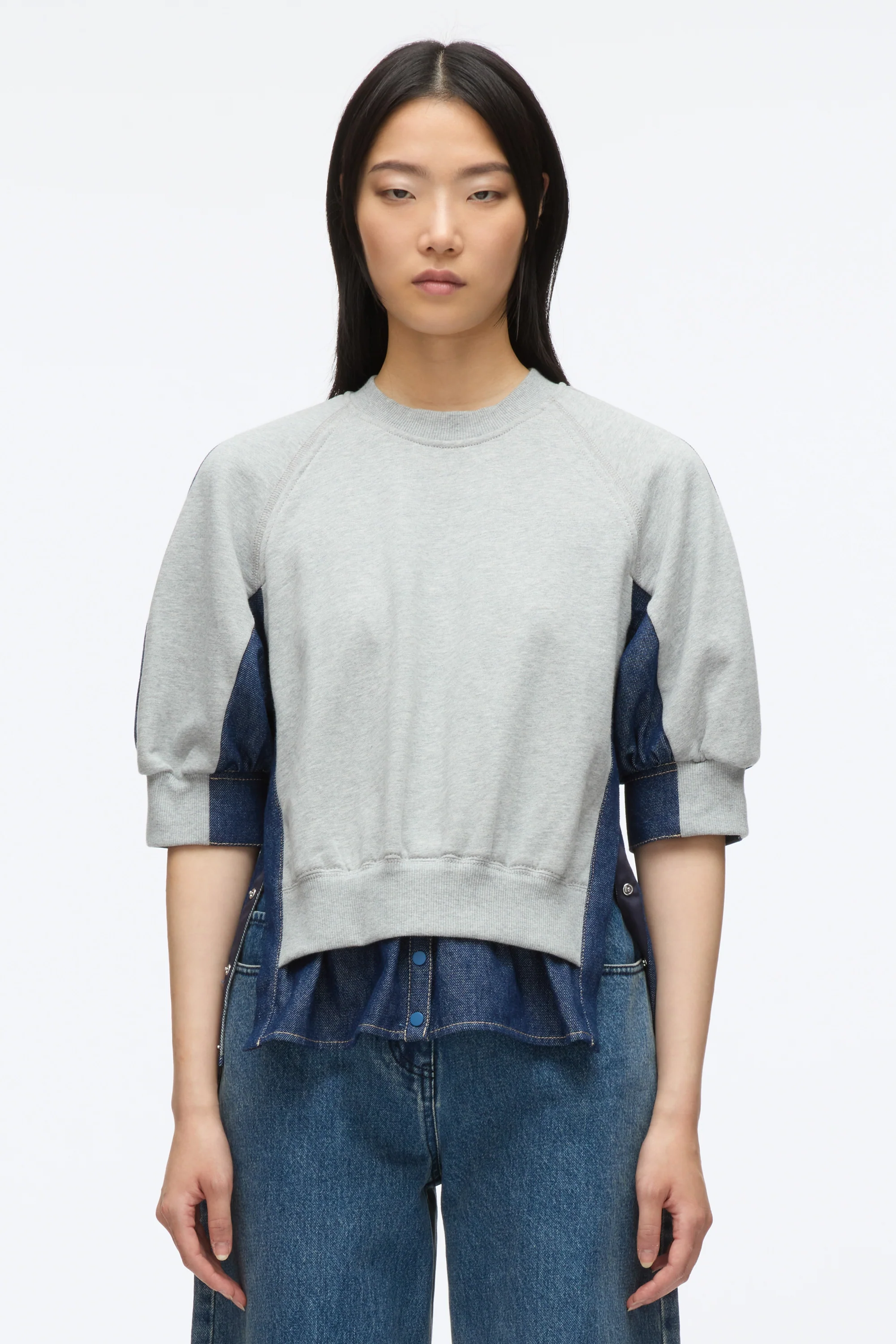 French Terry Top with Denim Combo - Image 3