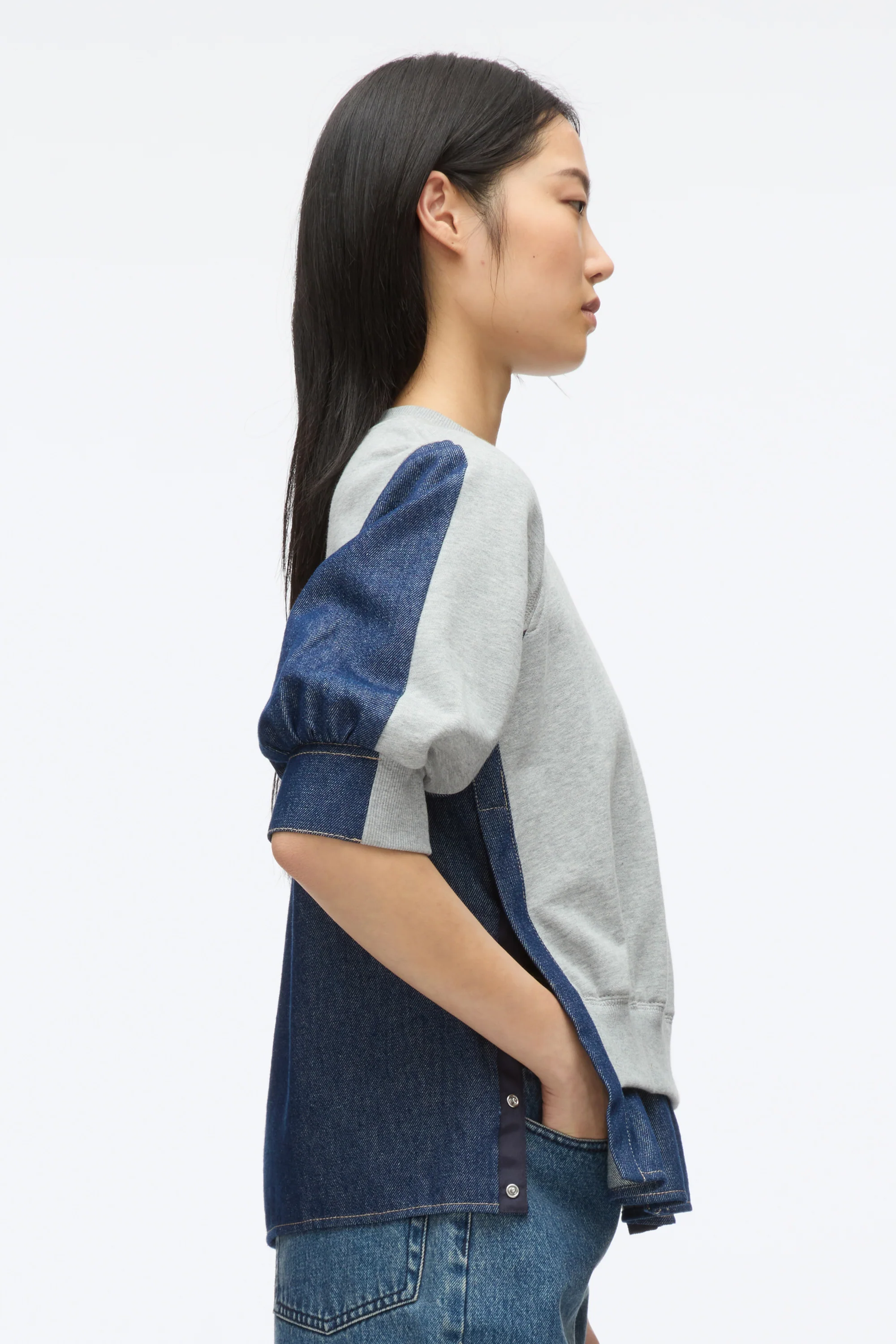French Terry Top with Denim Combo - Image 4