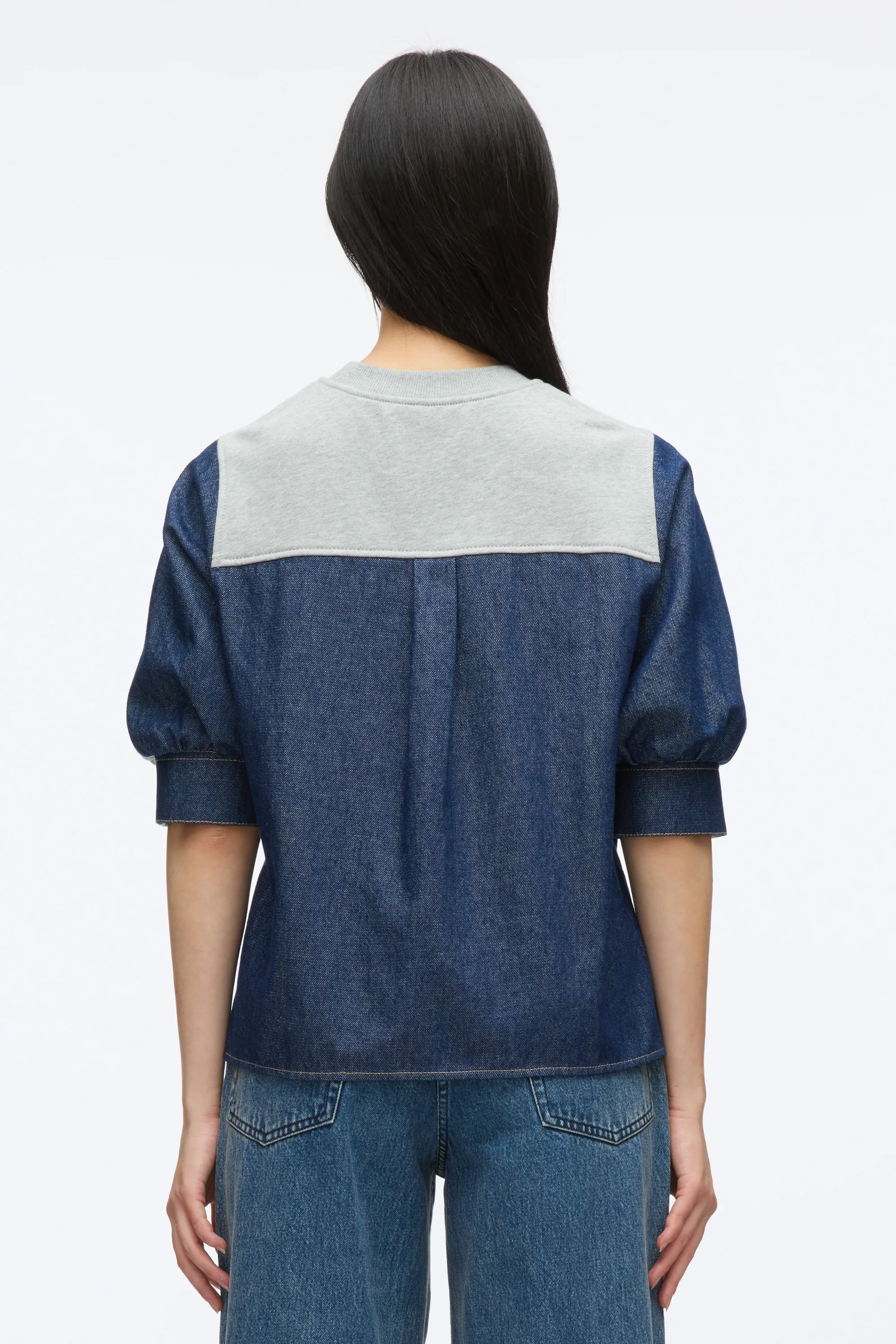 French Terry Top with Denim Combo - Image 5