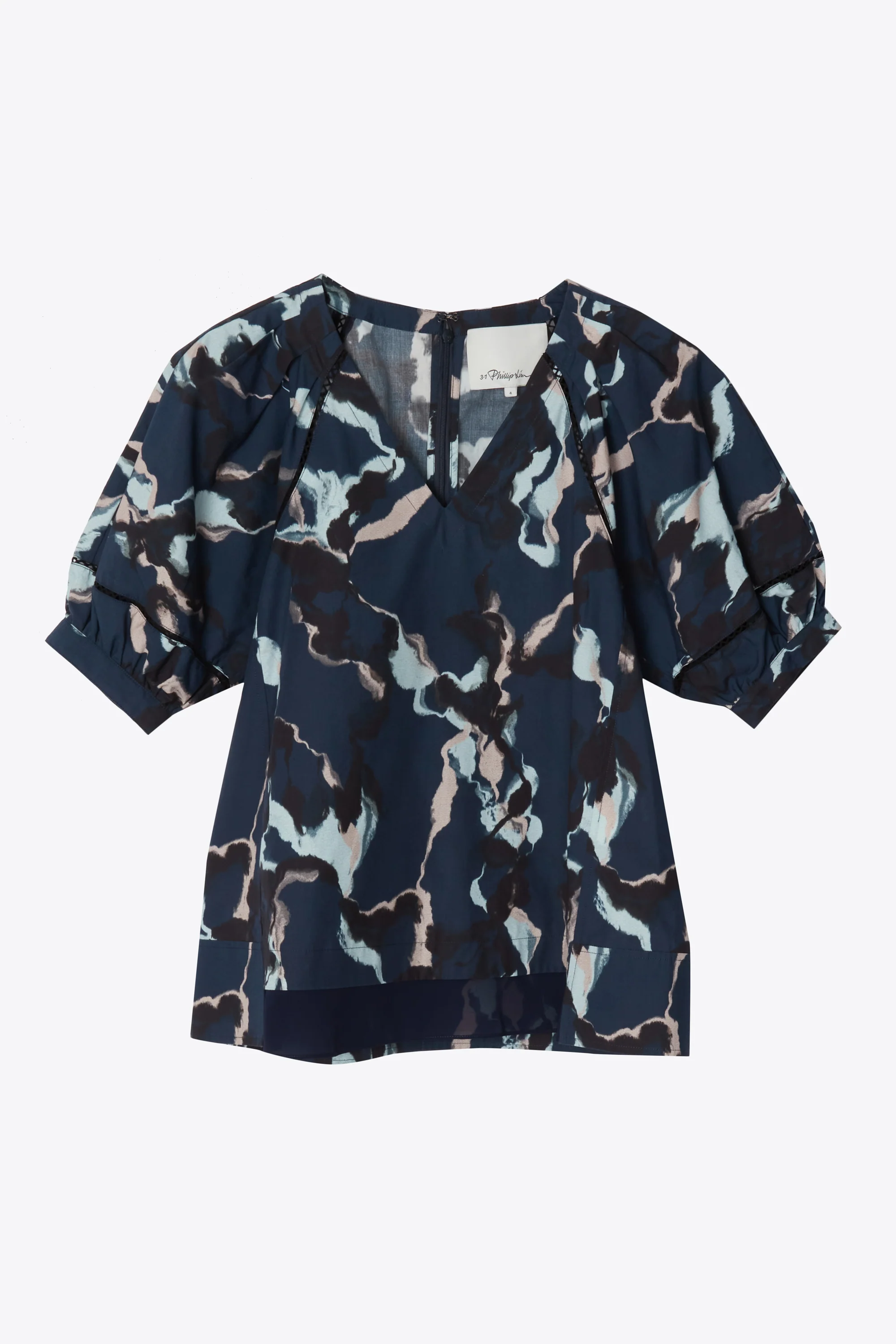 Abstract Vines Lantern Sleeve Top