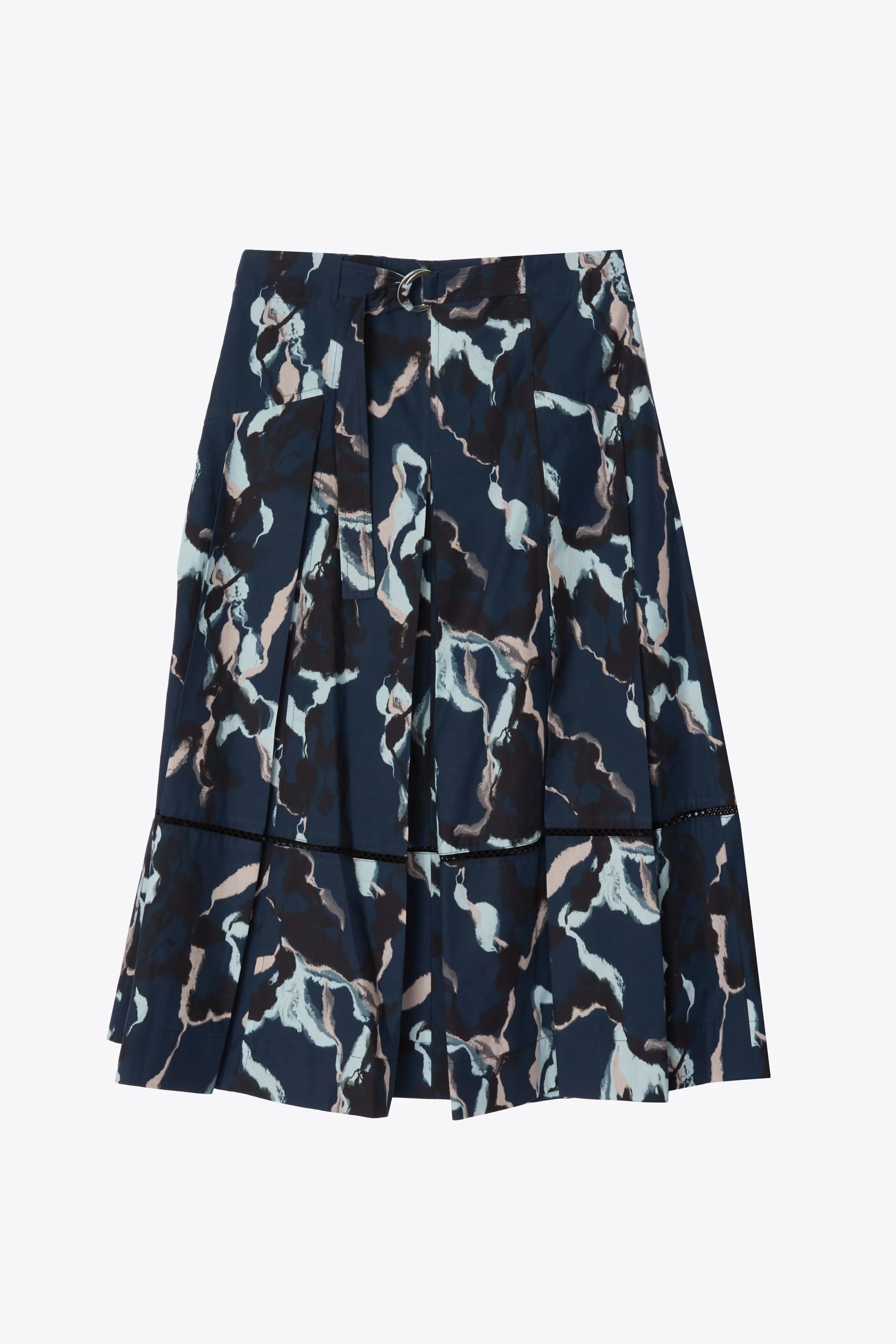 Abstract Vines Utility Skirt With Belt
