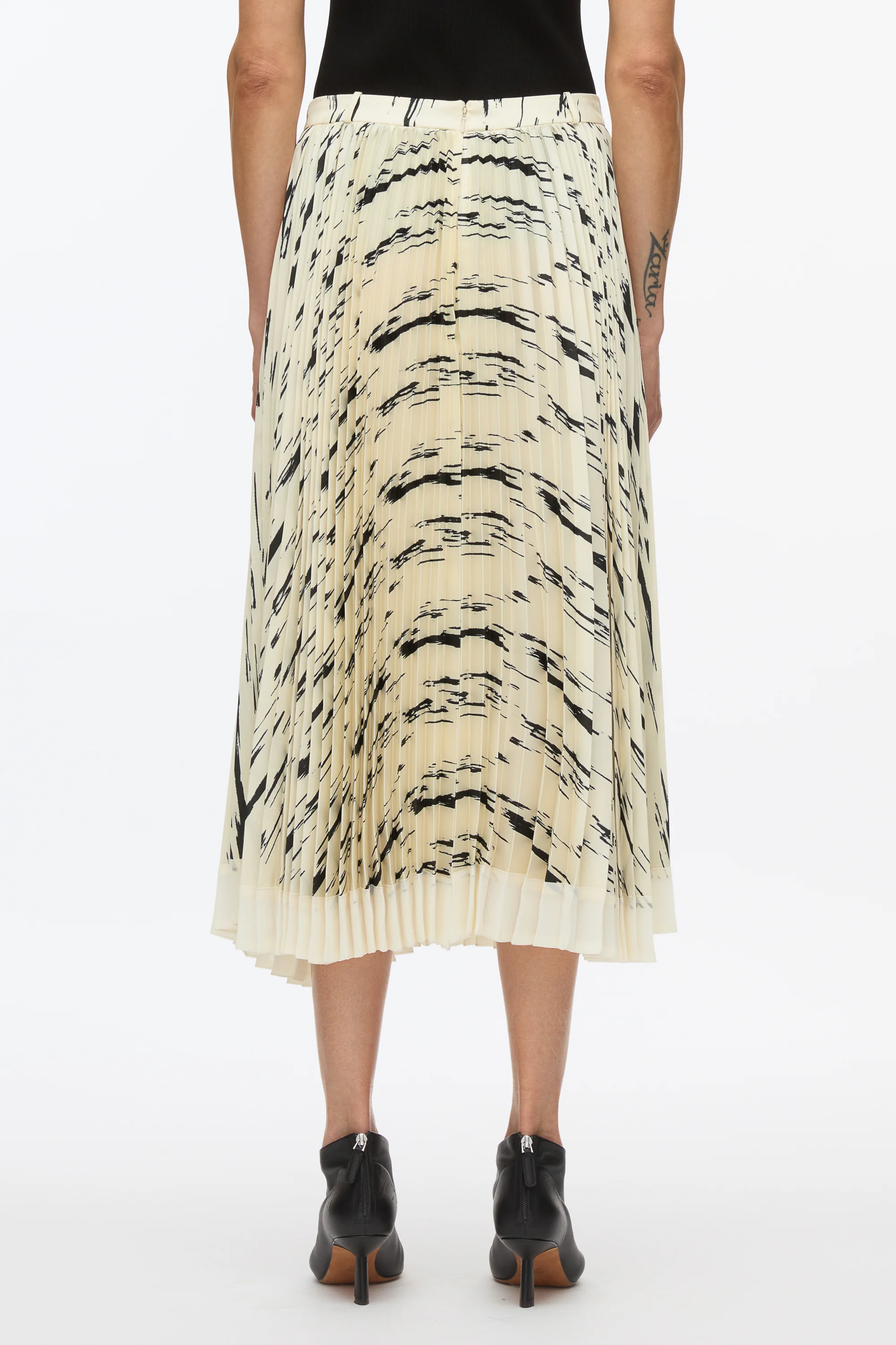 Abstract Wood Grain Pleated Skirt - Image 5