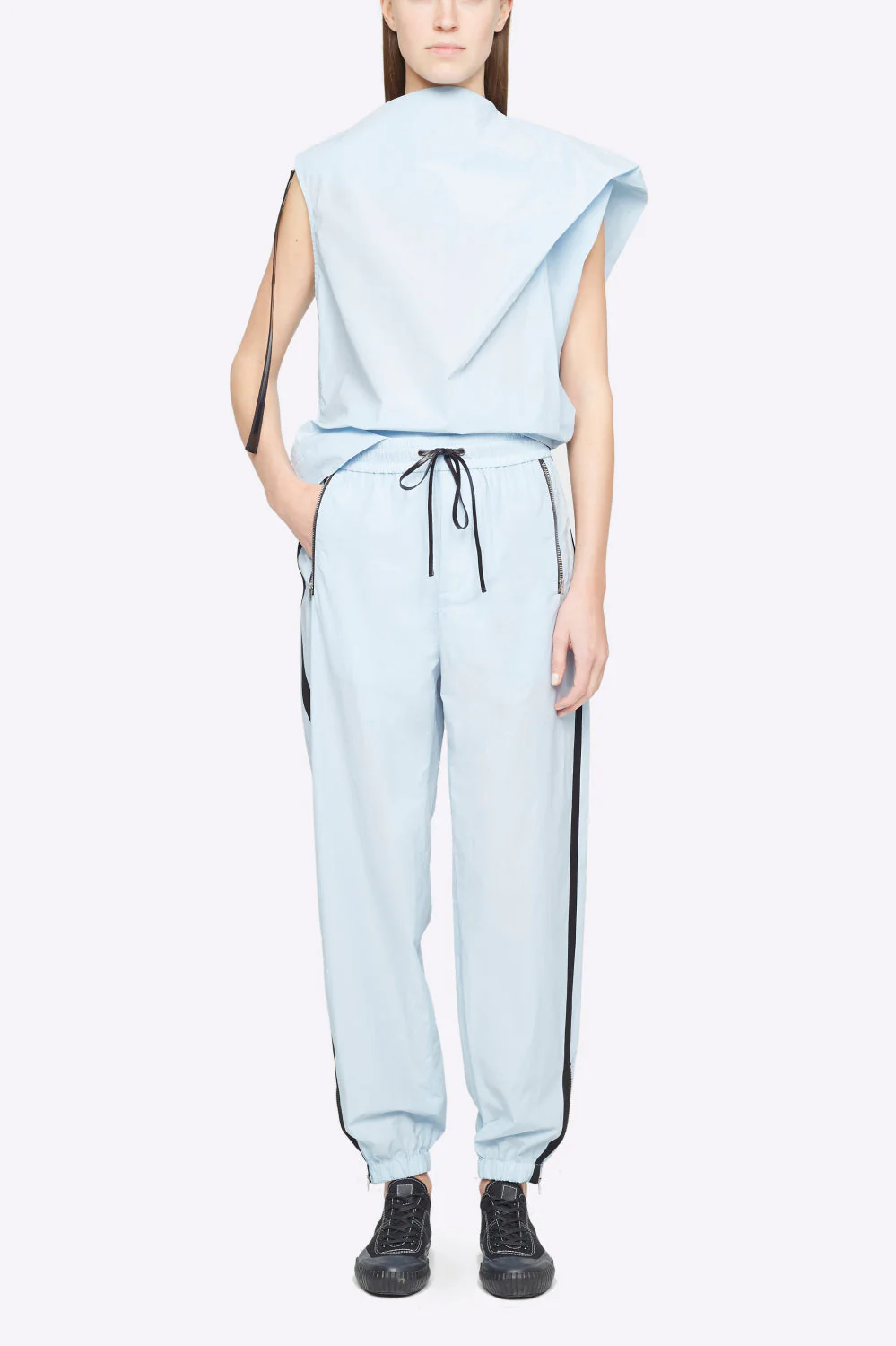 Airy Cotton Jogger with Zippers - Image 8