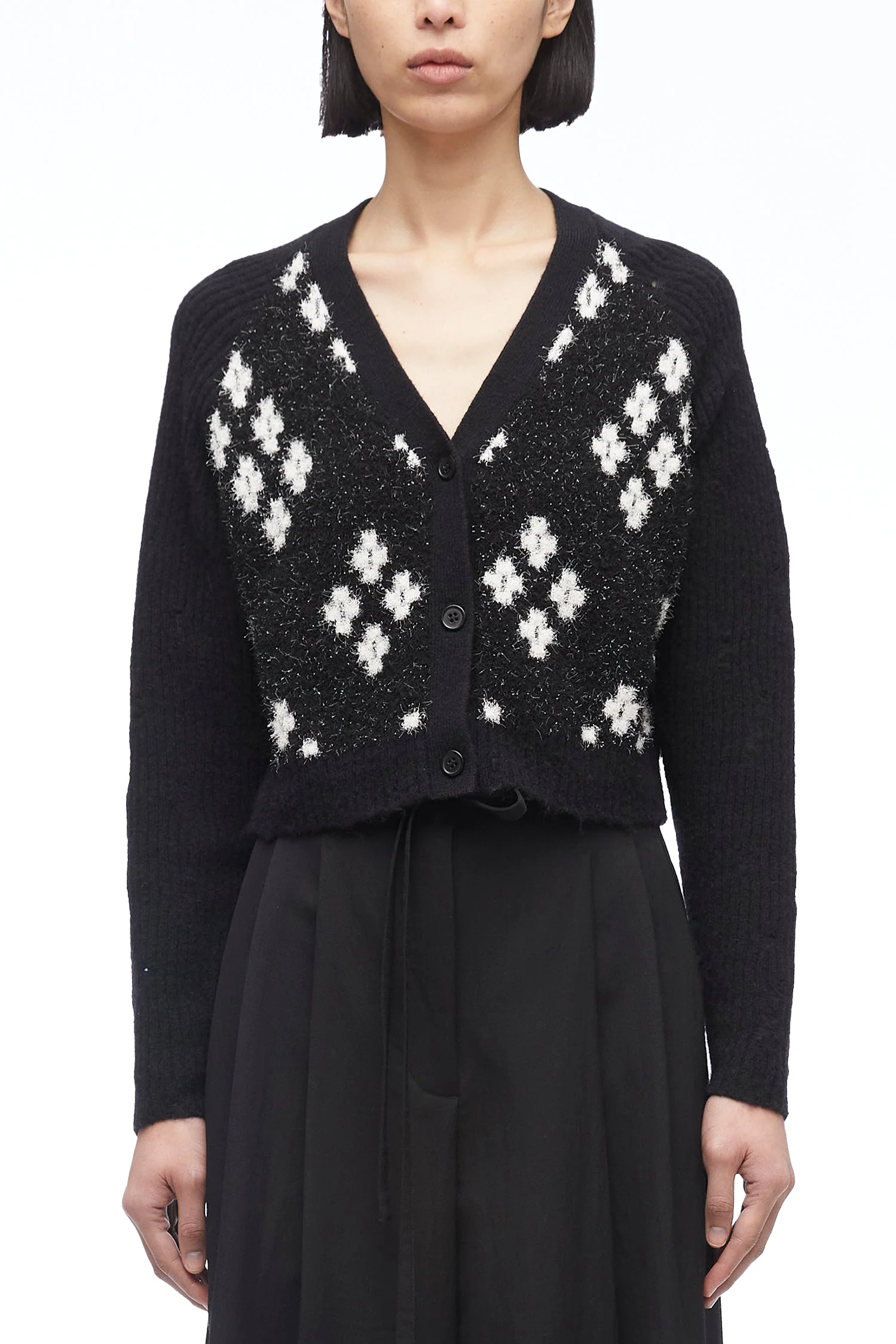 Argyle Jacquard V-Neck Cardigan - Image 2
