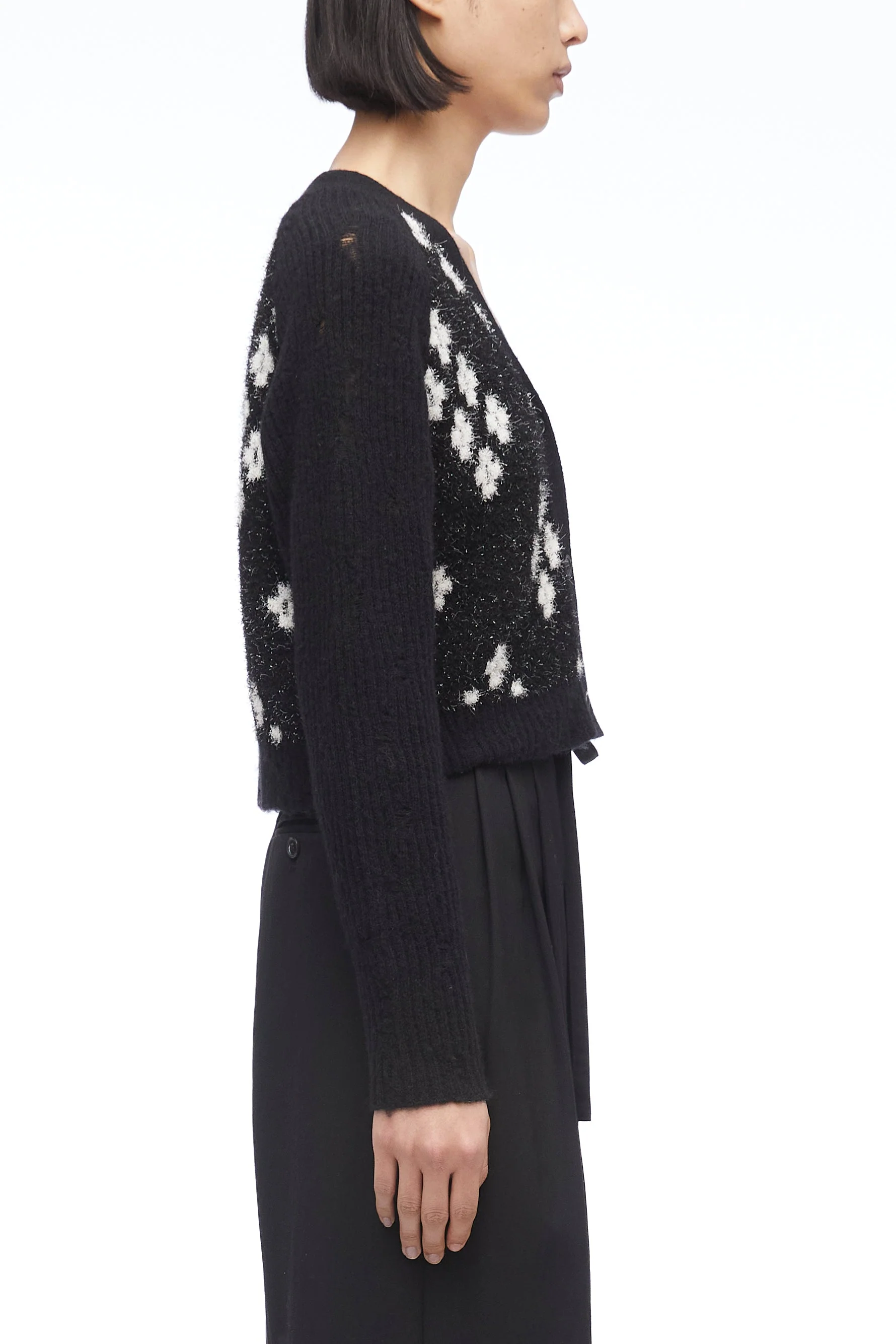 Argyle Jacquard V-Neck Cardigan - Image 3