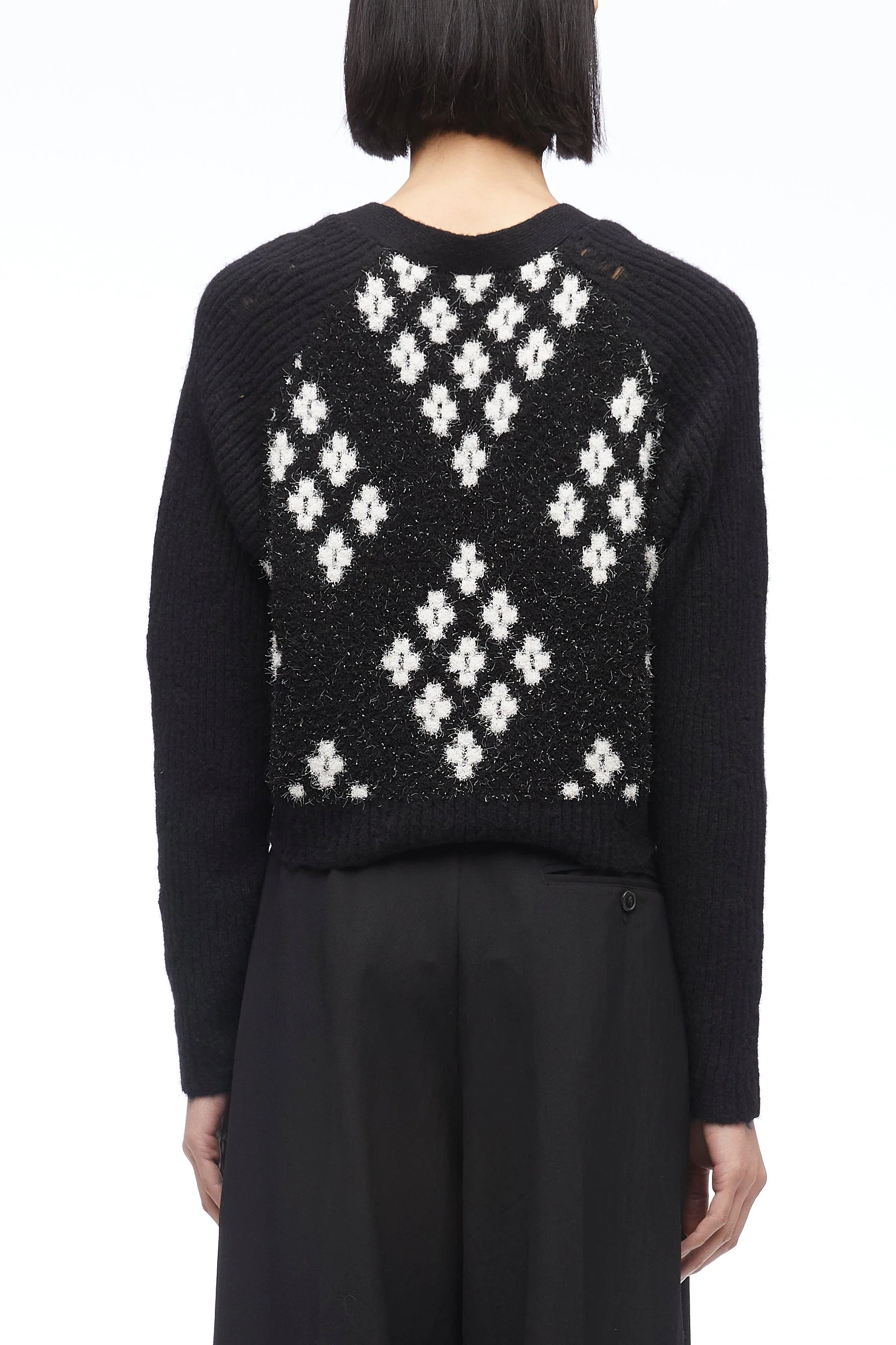 Argyle Jacquard V-Neck Cardigan - Image 4