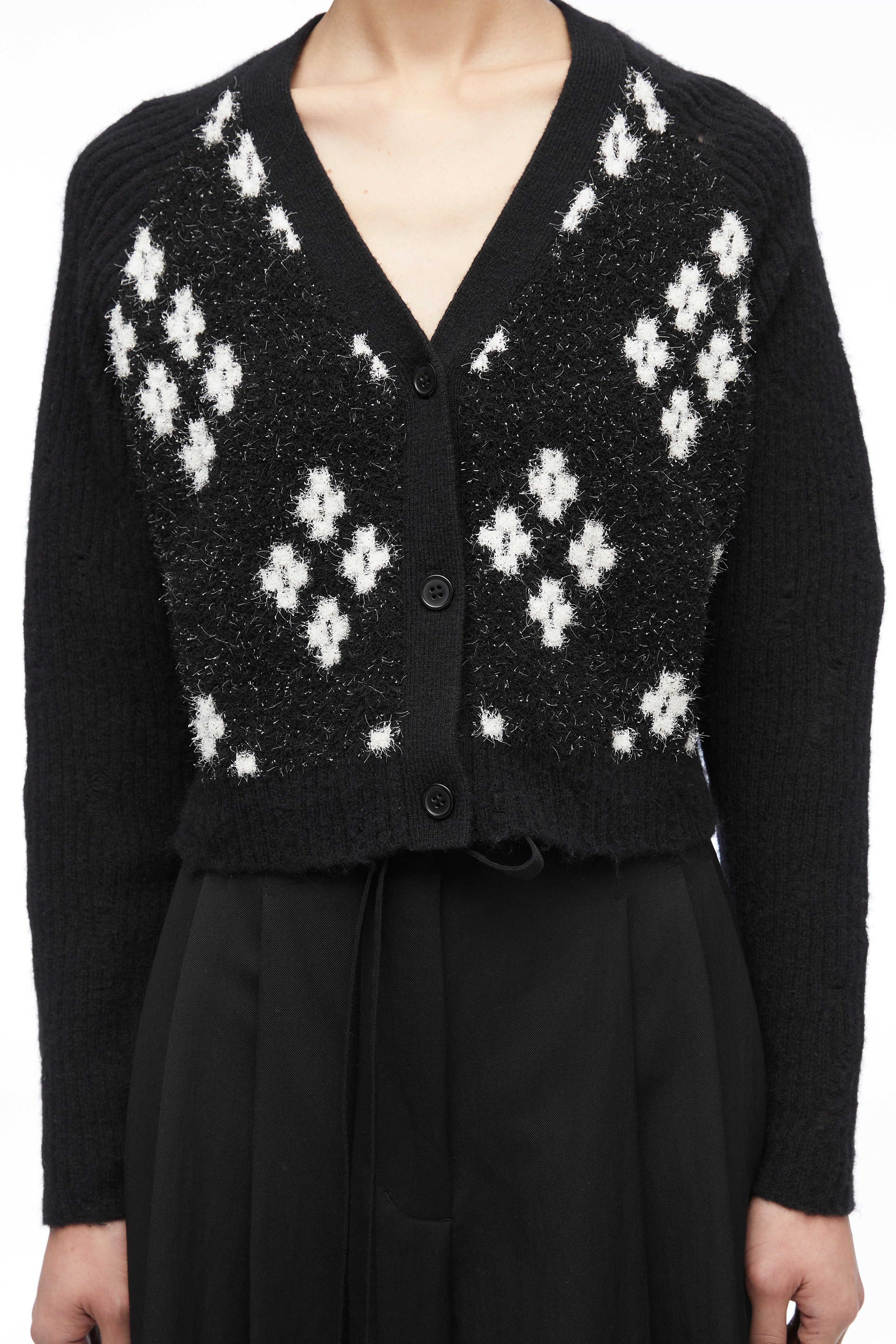 Argyle Jacquard V-Neck Cardigan - Image 5