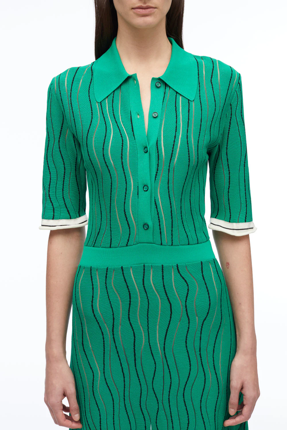 Art Nouveau Jacquard Polo Dress - Image 7