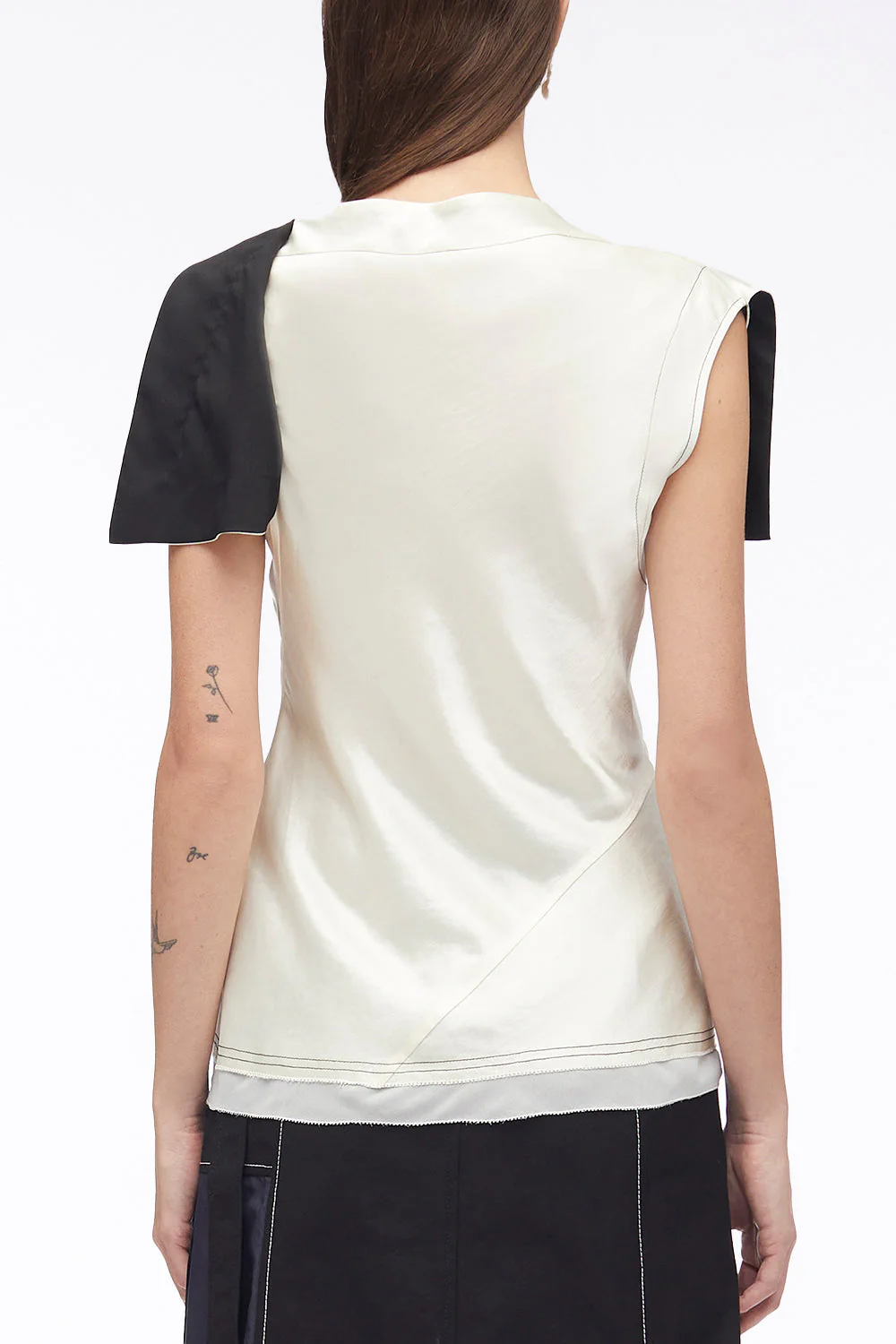 Asymmetric Drape Satin Top - Image 4