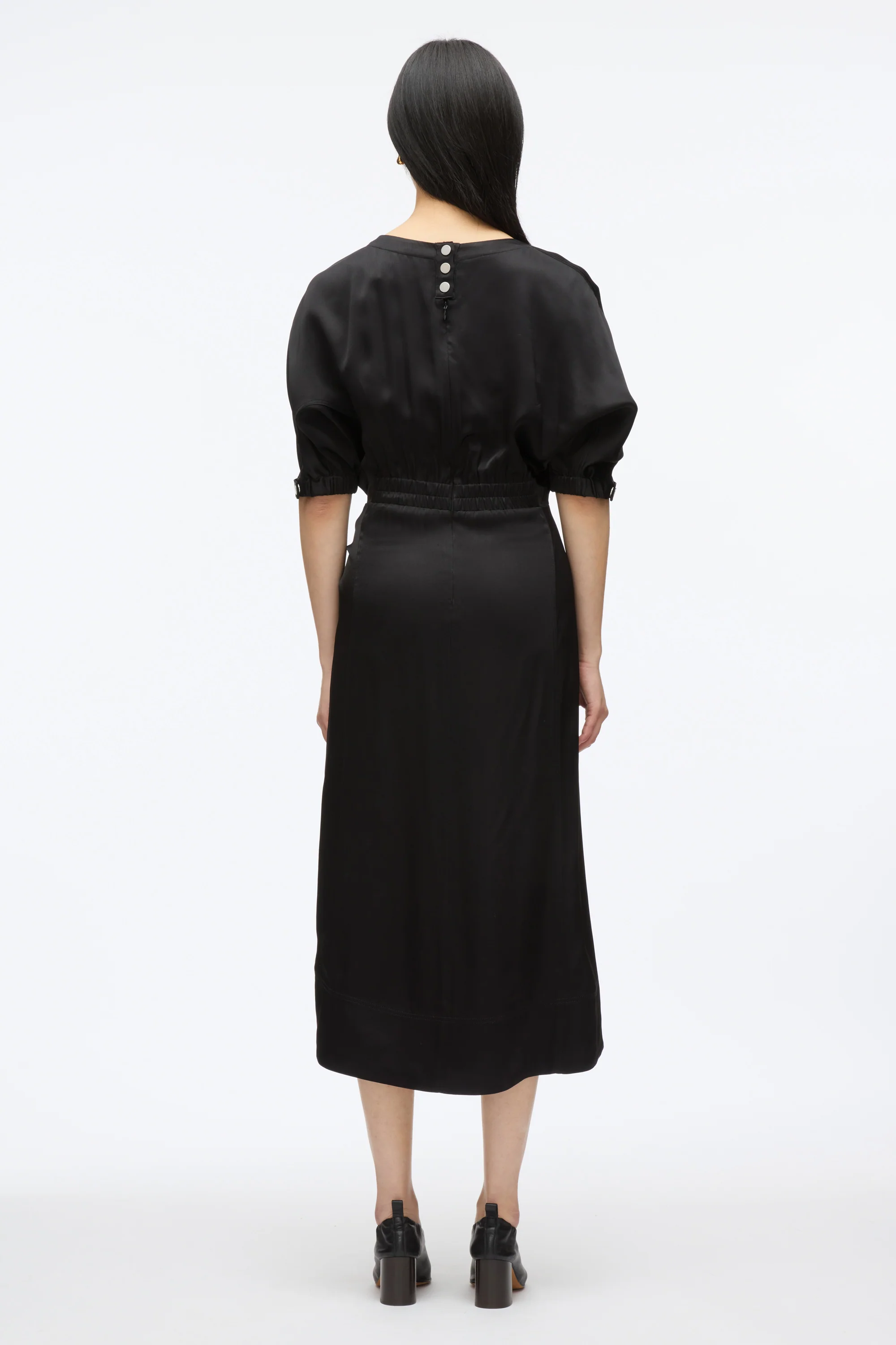 Satin Knotted Drape Dress - Image 4
