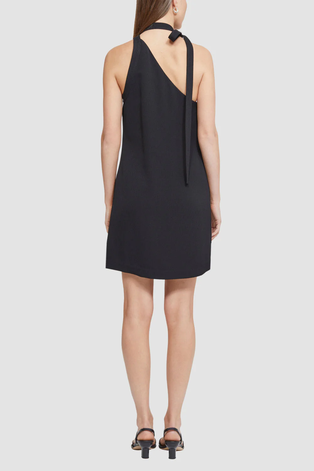 Asymmetric Dress with Neck Tie - Image 4