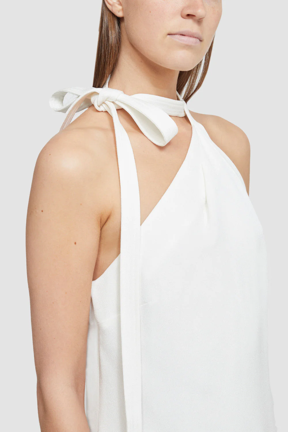Asymmetric Dress with Neck Tie - Image 9