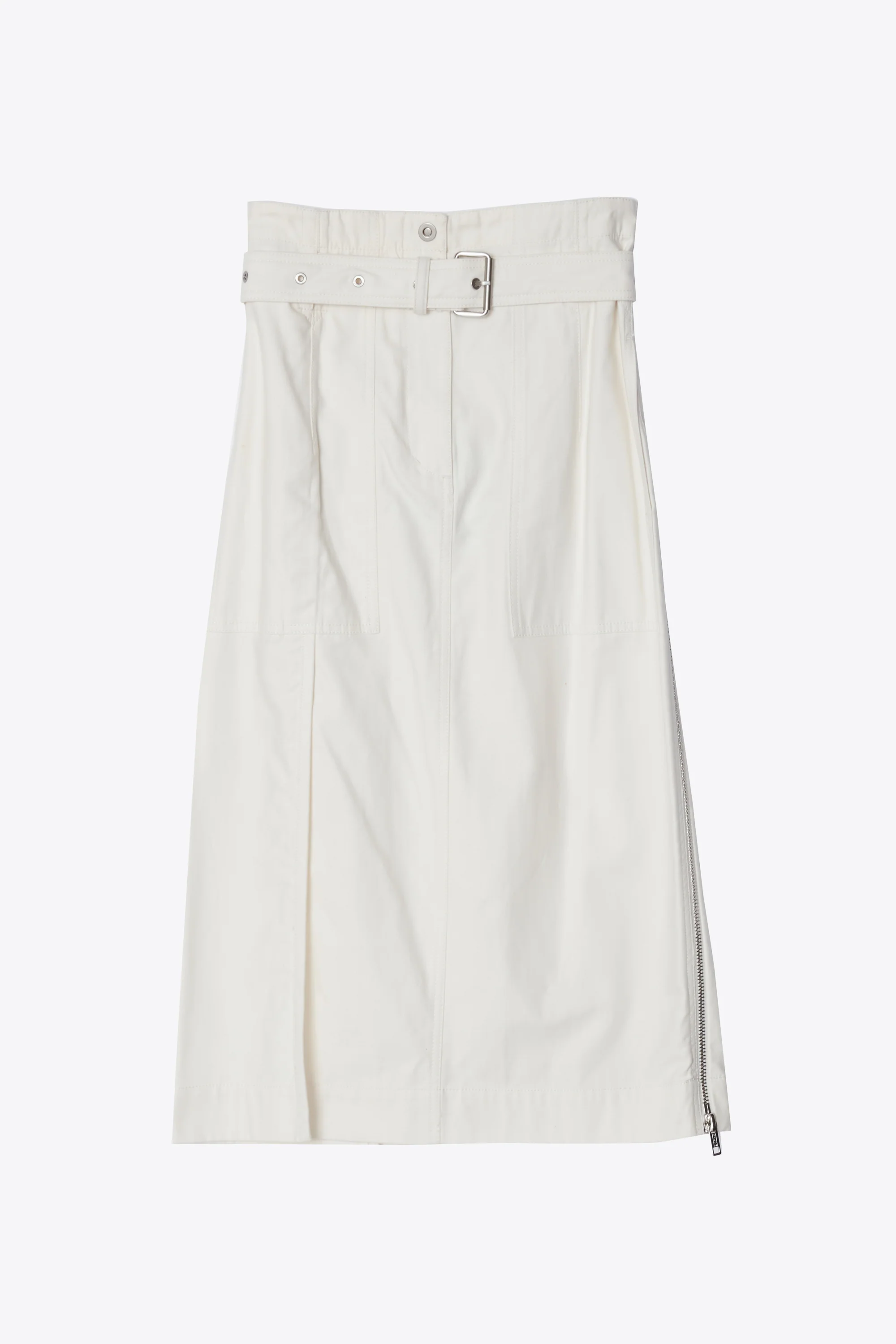 Belted Cargo Midi Skirt