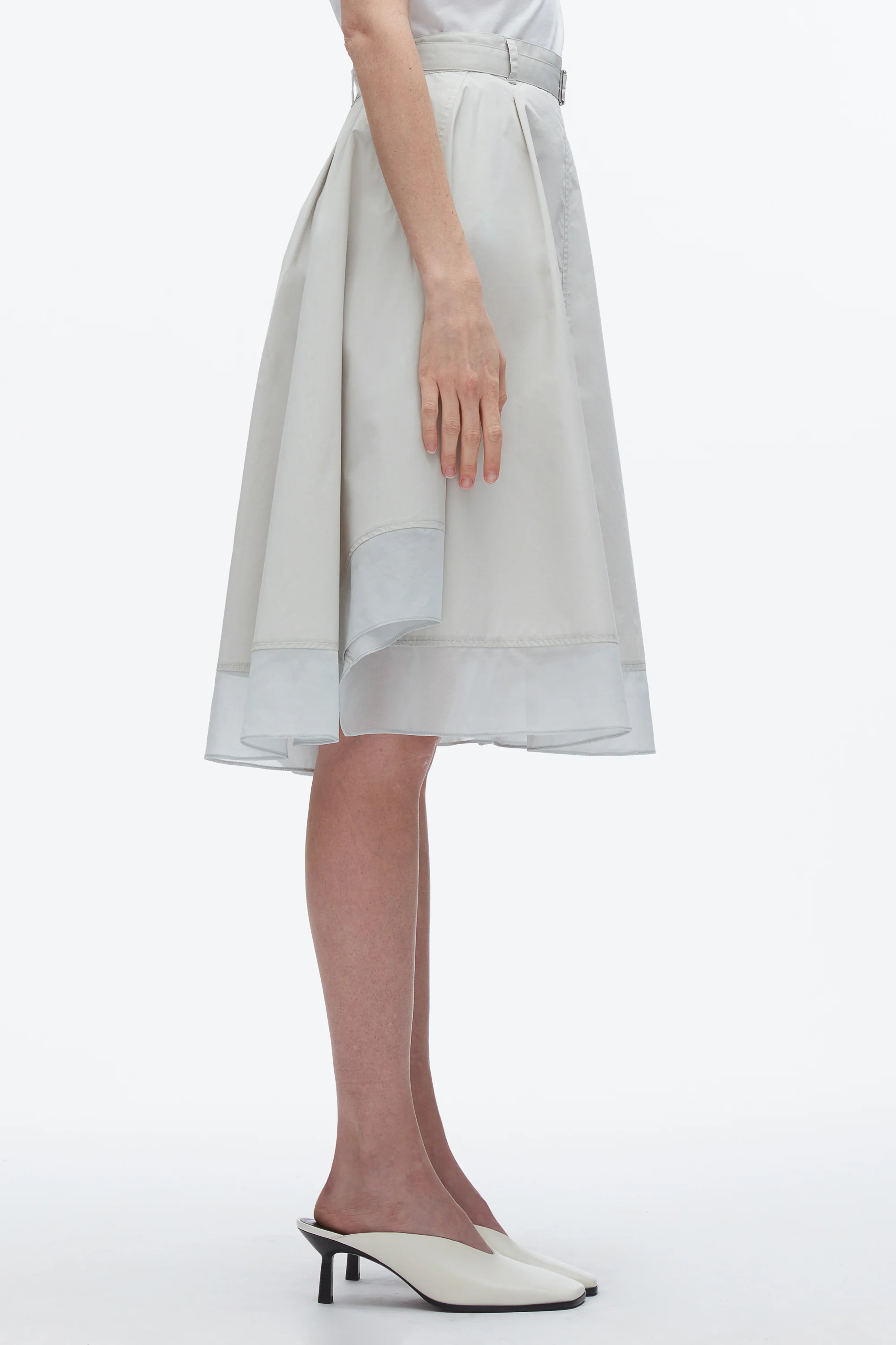 Belted Flounce Skirt with Chiffon Combo - Image 10