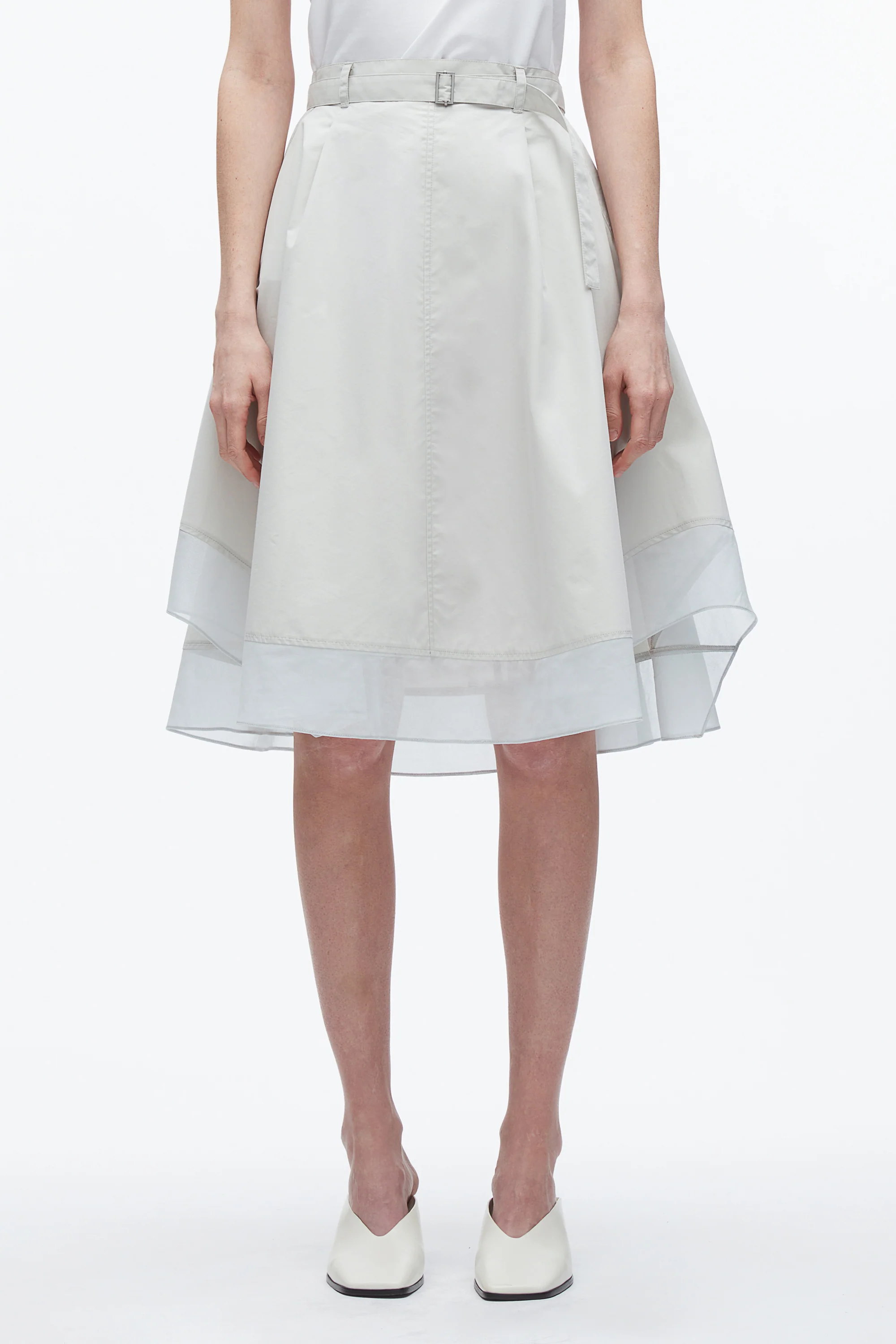 Belted Flounce Skirt with Chiffon Combo - Image 9