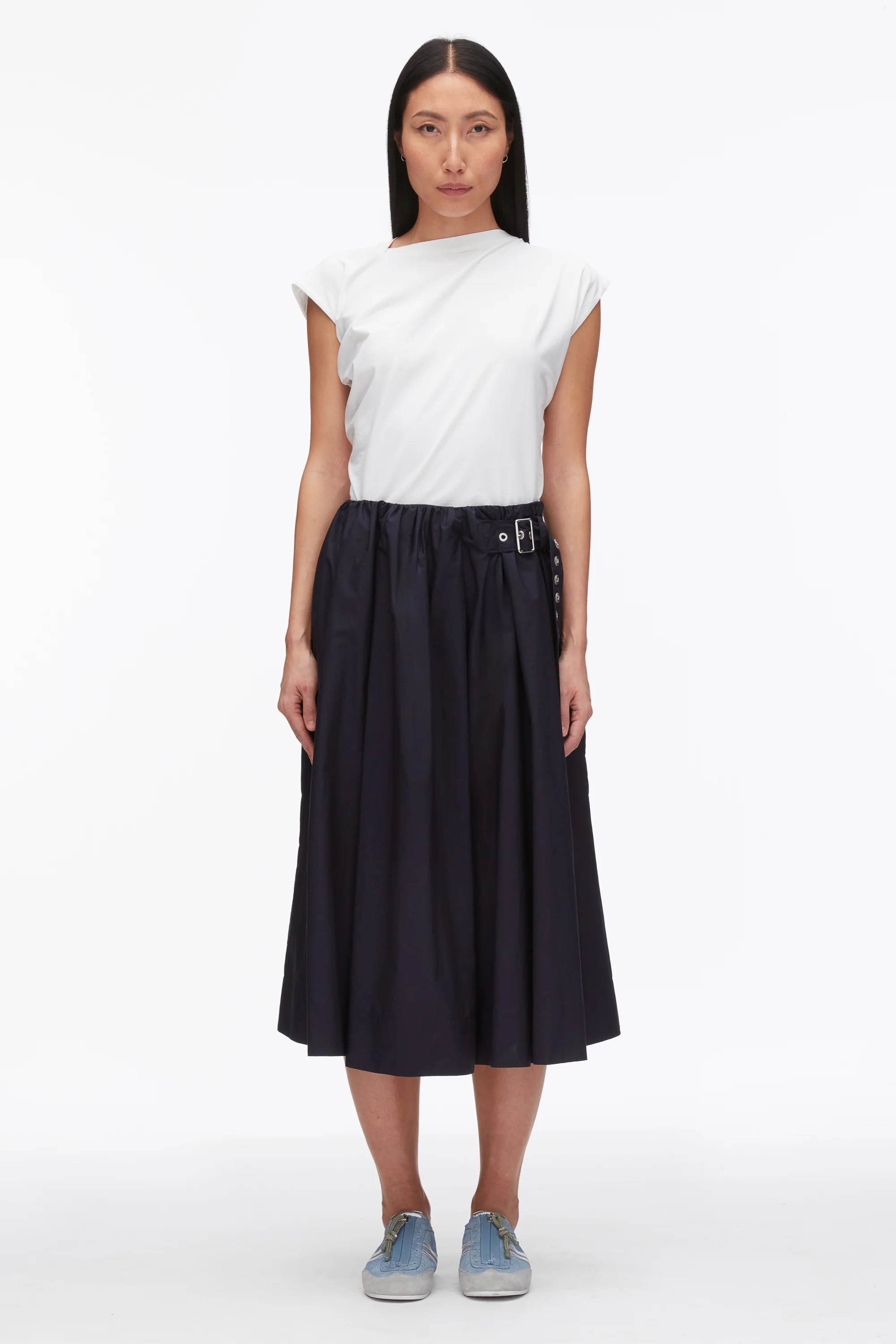Belted Gathered Midi Skirt - Image 9