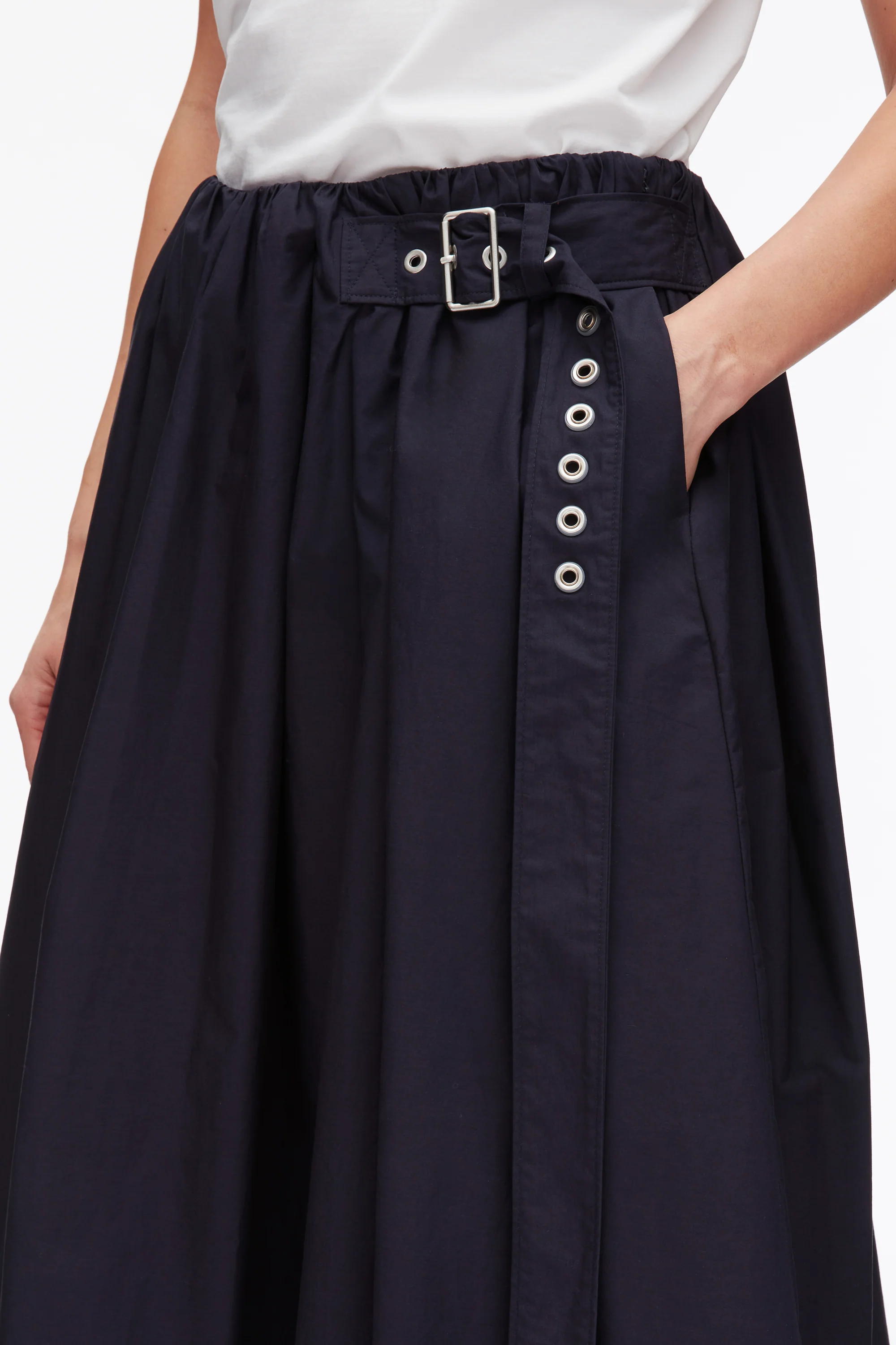 Belted Gathered Midi Skirt - Image 13