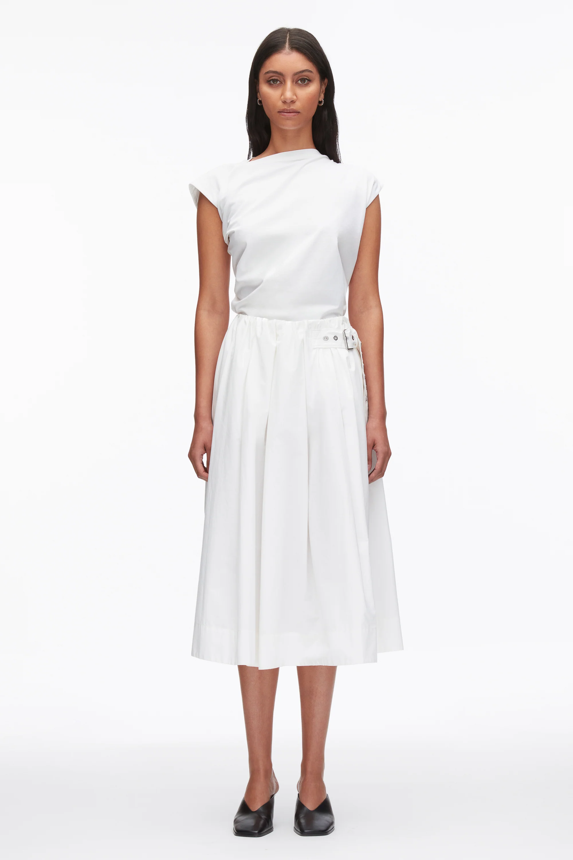 Belted Gathered Midi Skirt - Image 2