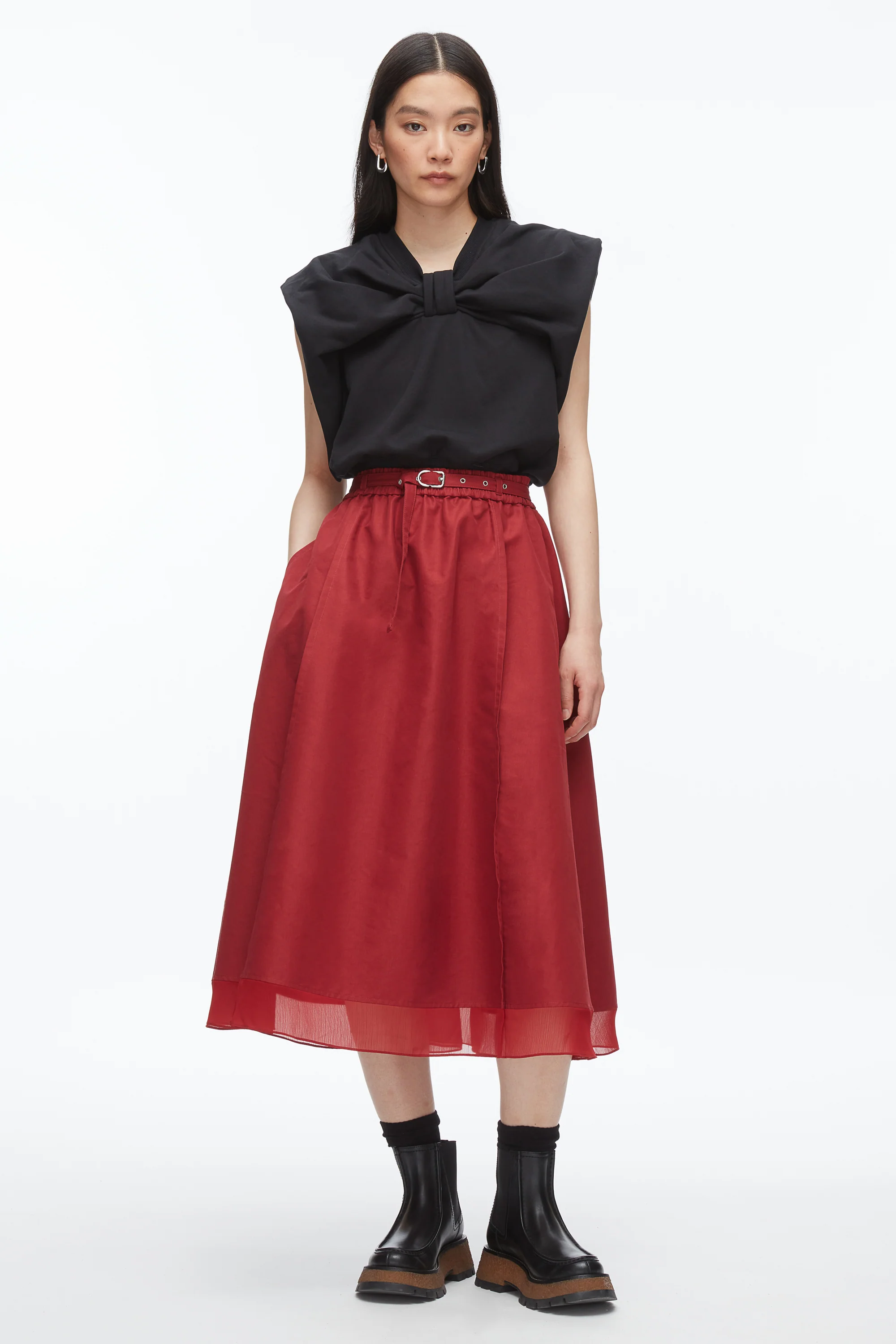 Belted Midi Skirt