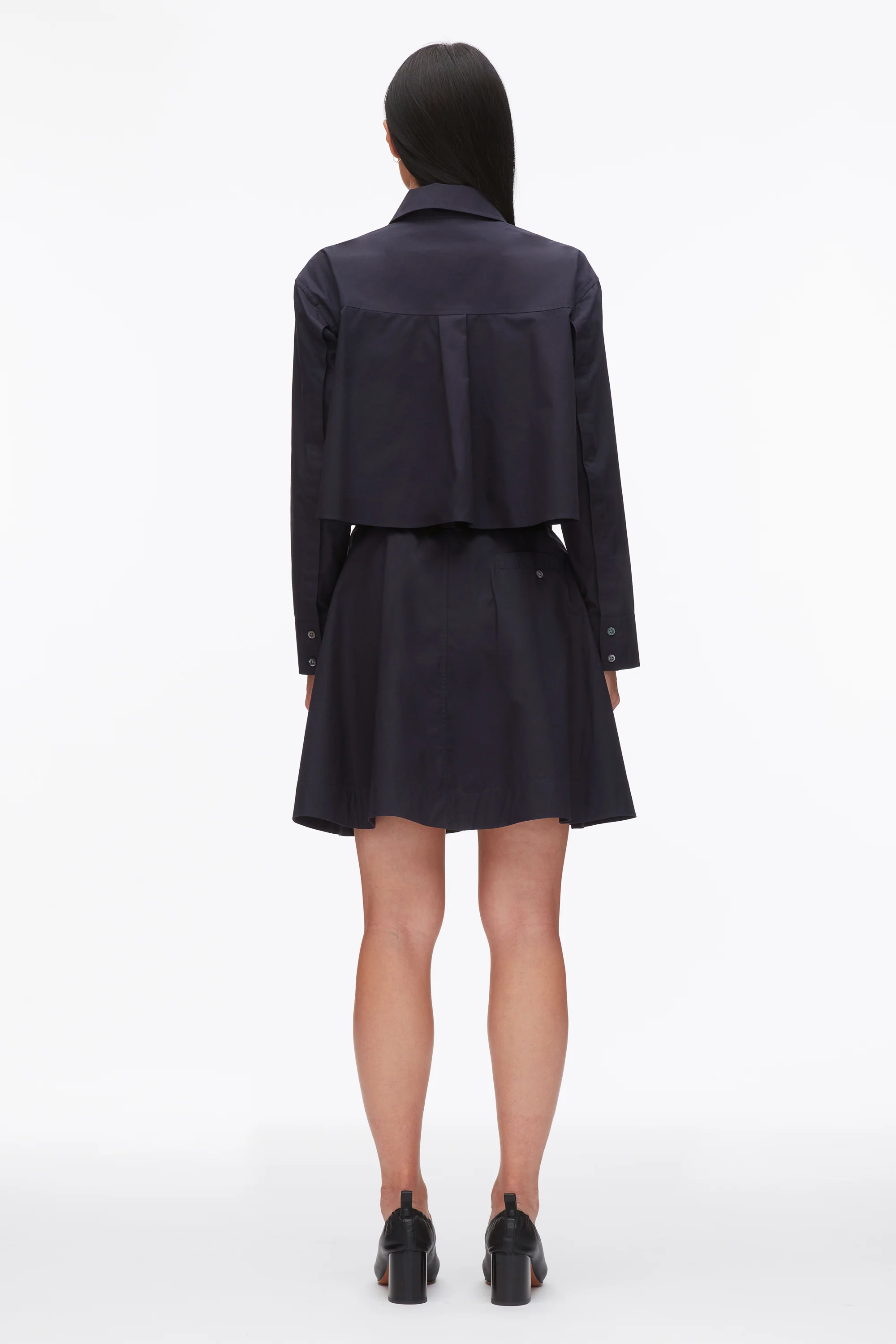 Belted Structured Cotton Shirt Dress - Image 4