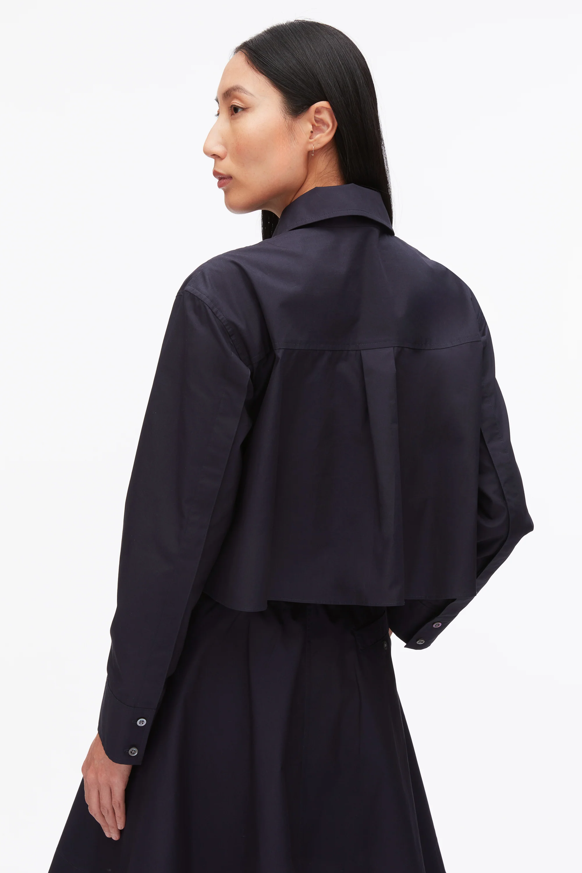 Belted Structured Cotton Shirt Dress - Image 6