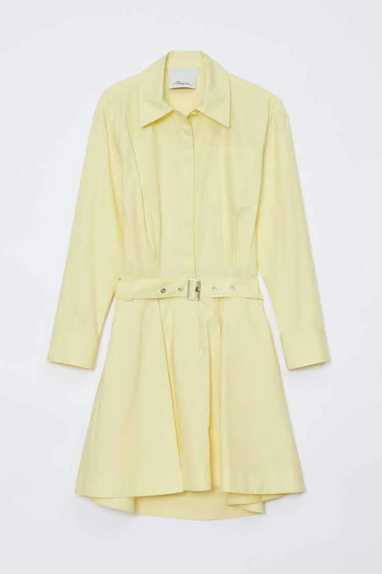 Belted Structured Cotton Shirt Dress - Image 15