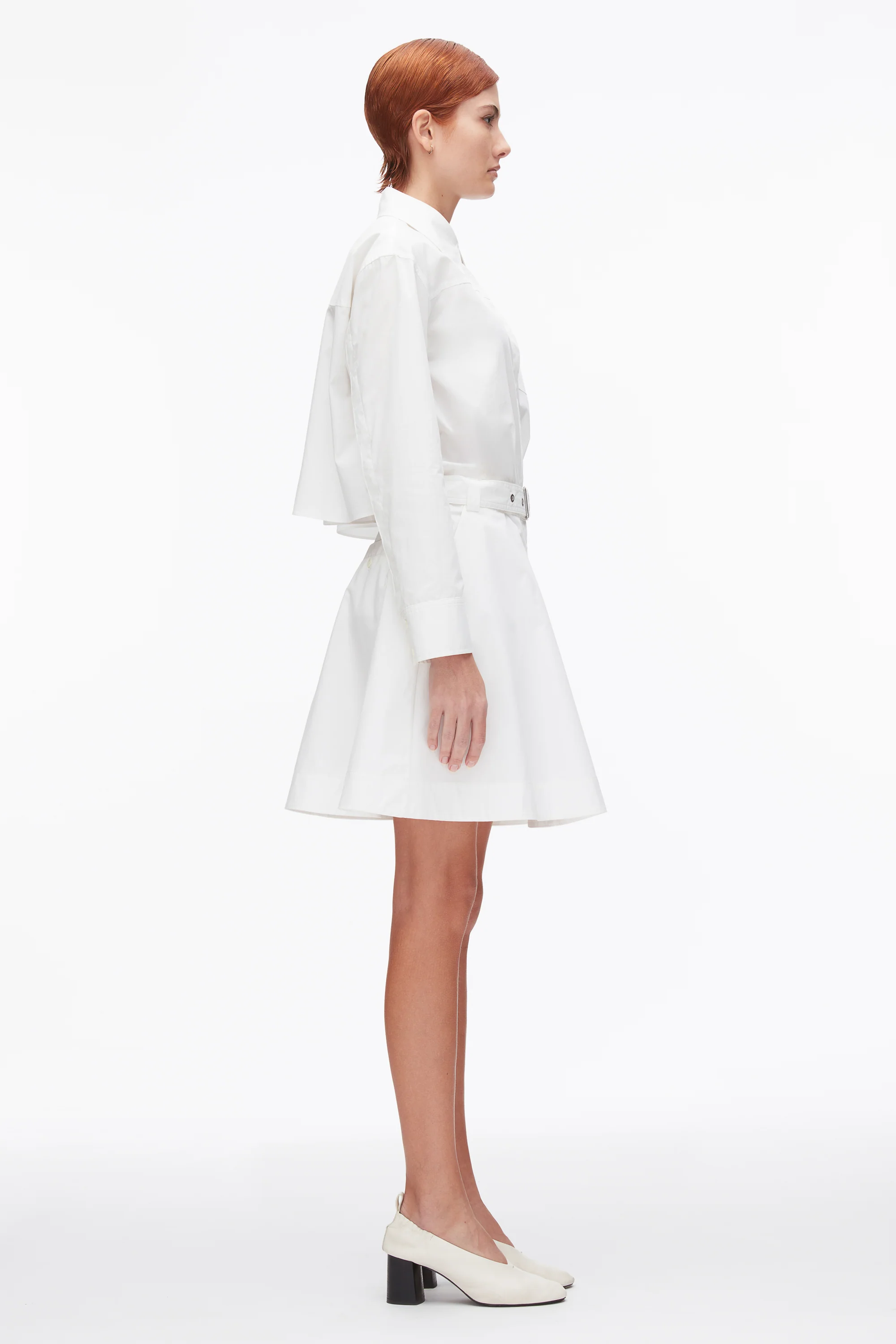 Belted Structured Cotton Shirt Dress - Image 10