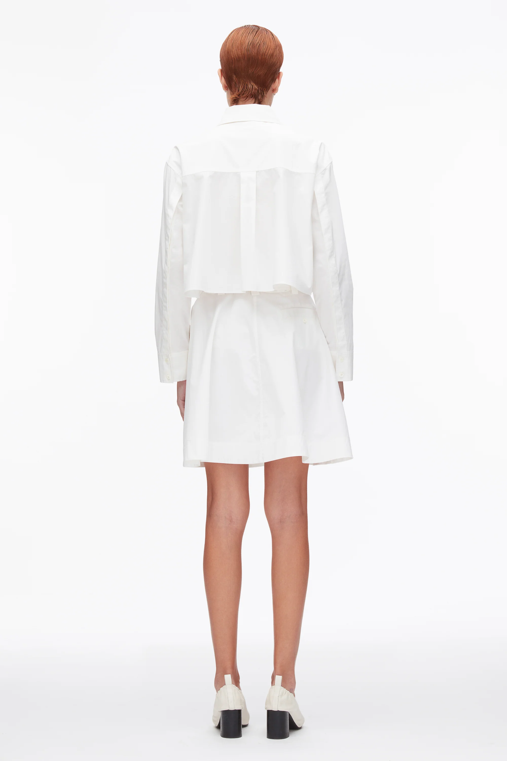 Belted Structured Cotton Shirt Dress - Image 11