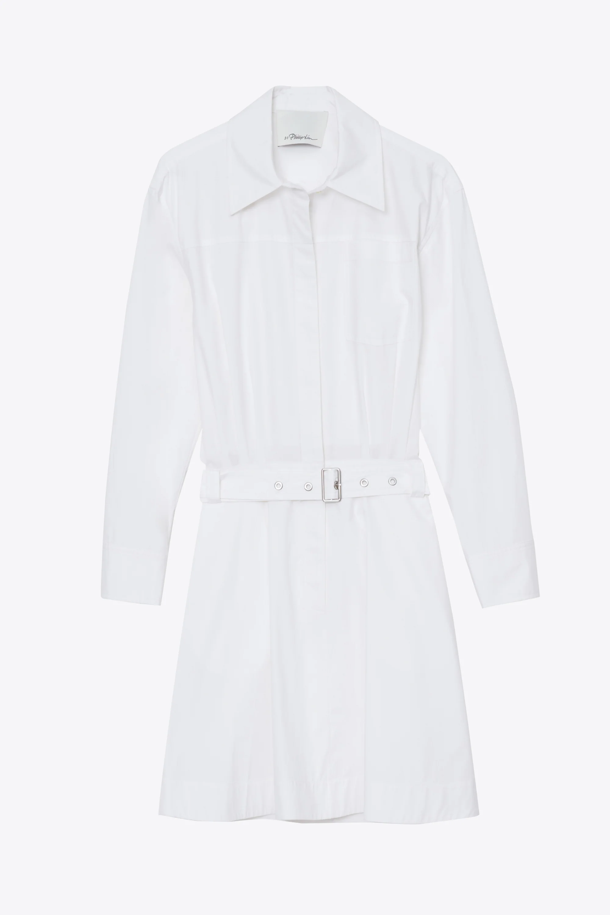 Belted Structured Cotton Shirt Dress - Image 14