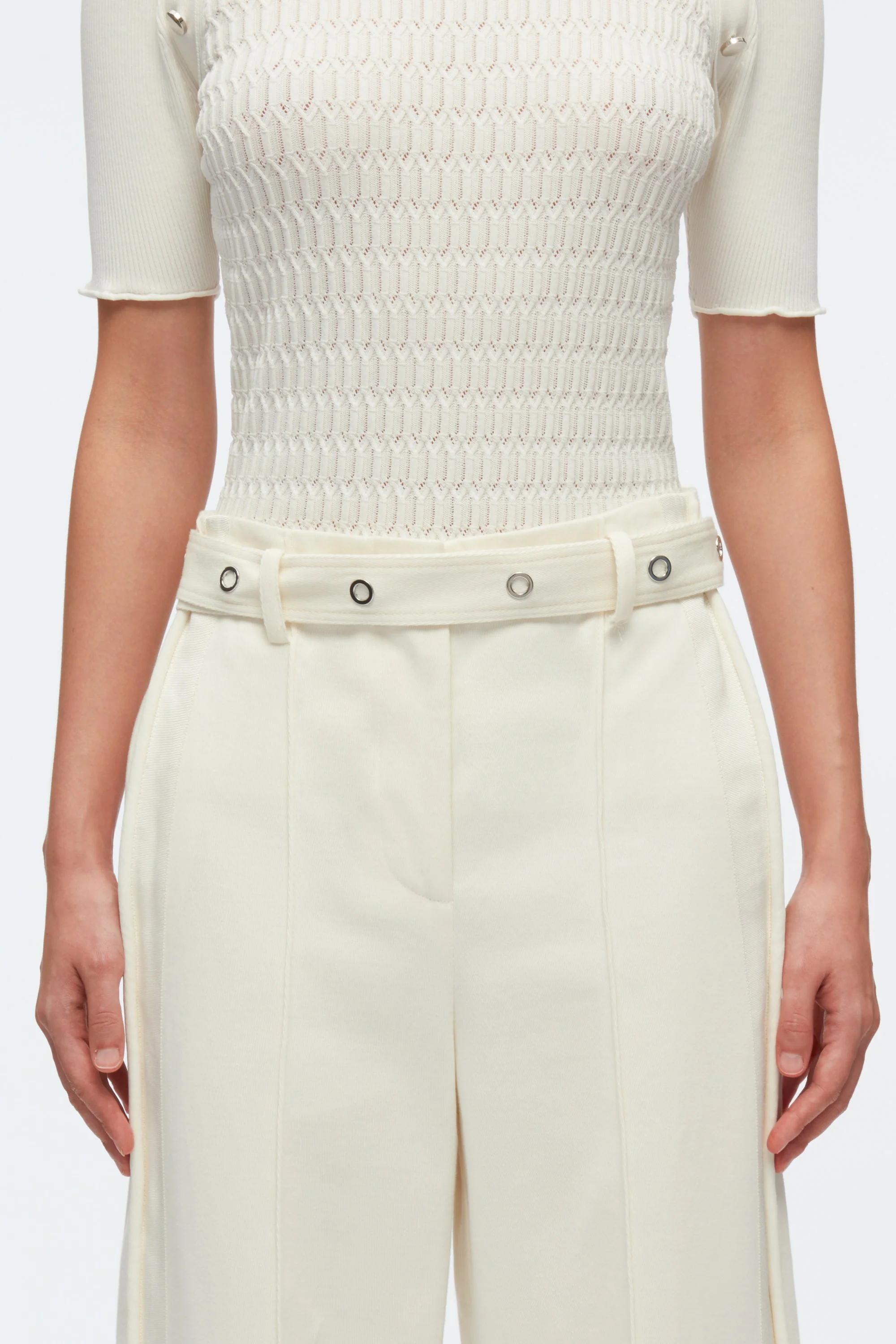 Belted Utility Pants With Panel Detail - Image 10