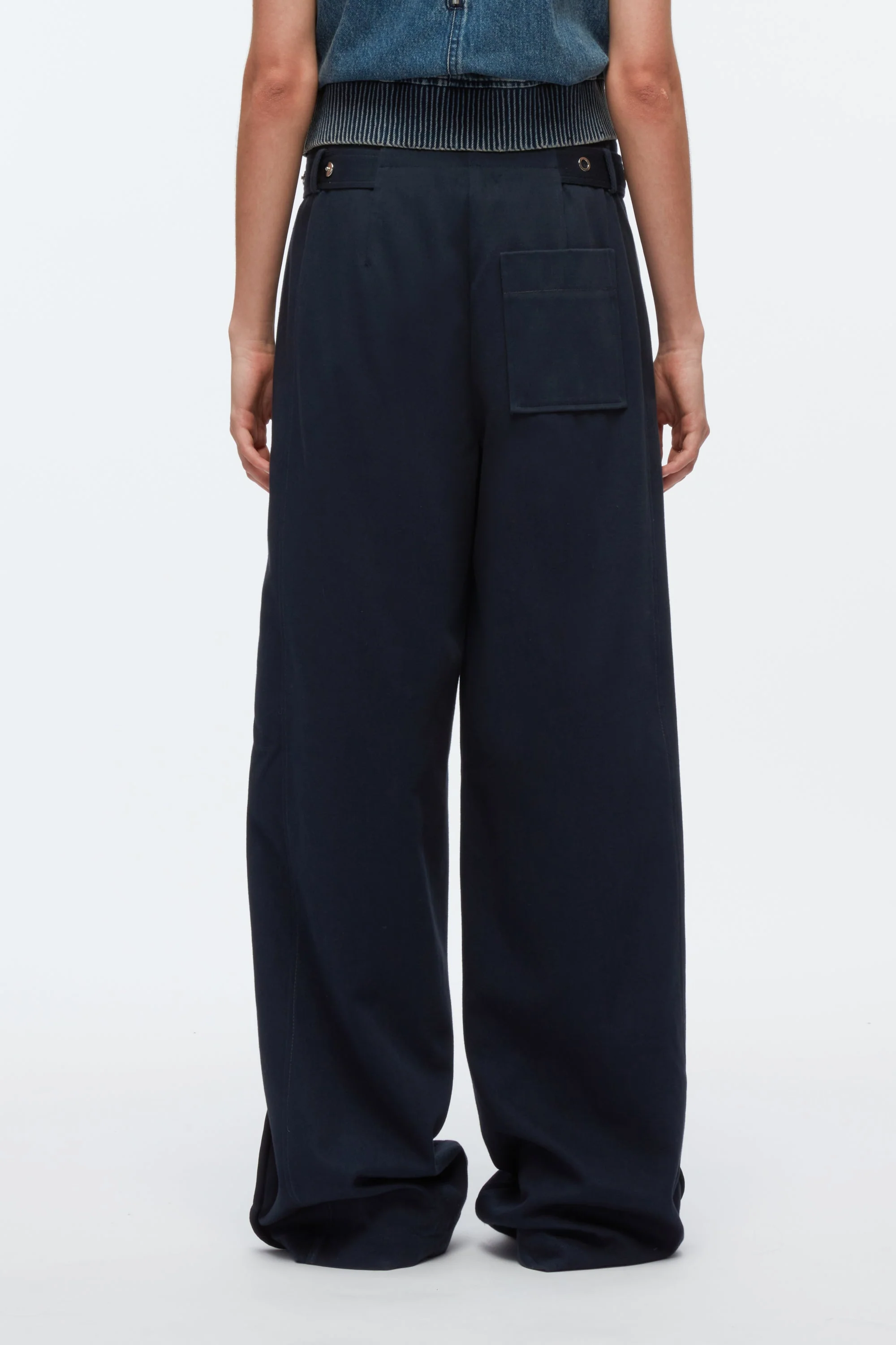Belted Utility Pants With Panel Detail - Image 4