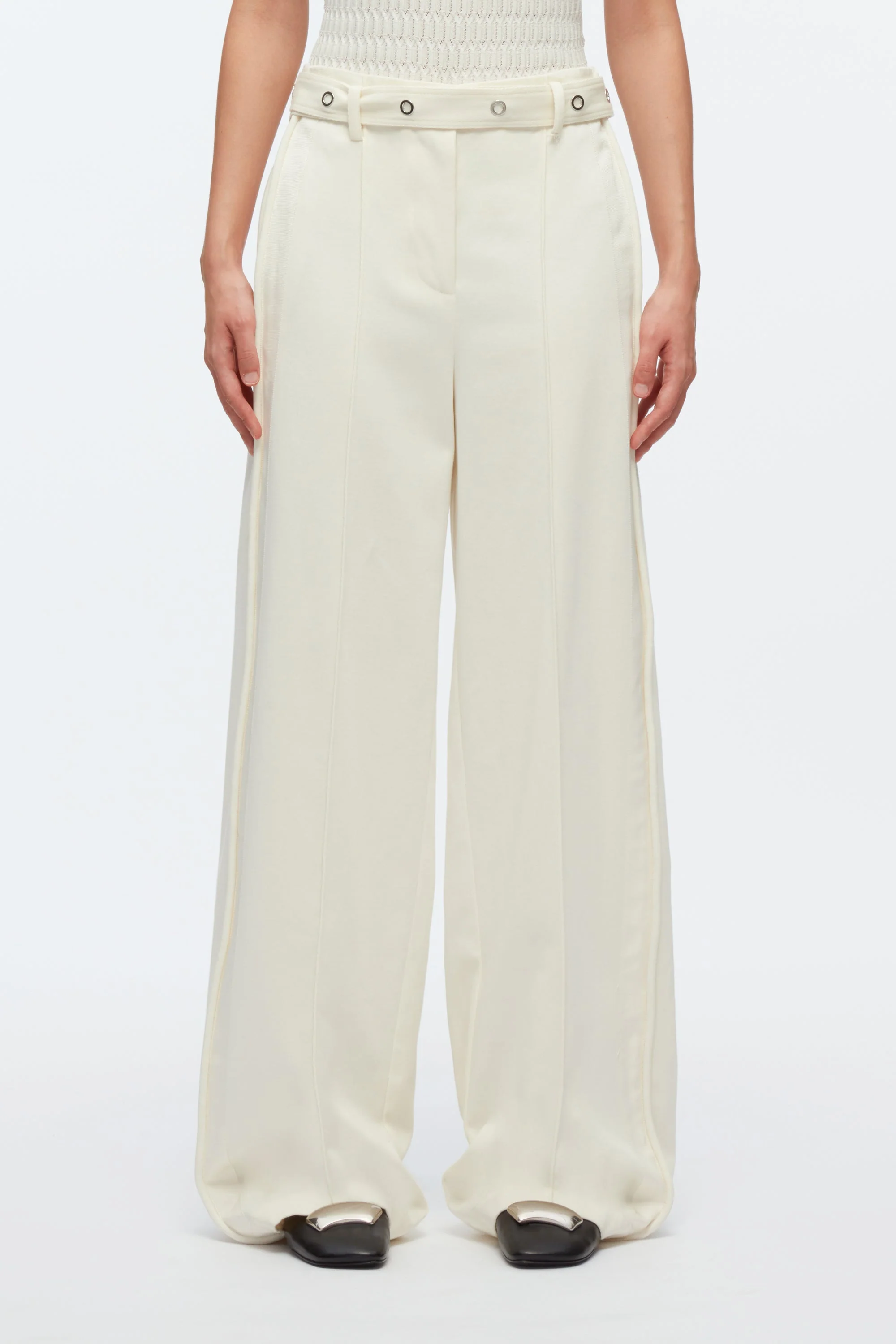 Belted Utility Pants With Panel Detail - Image 7