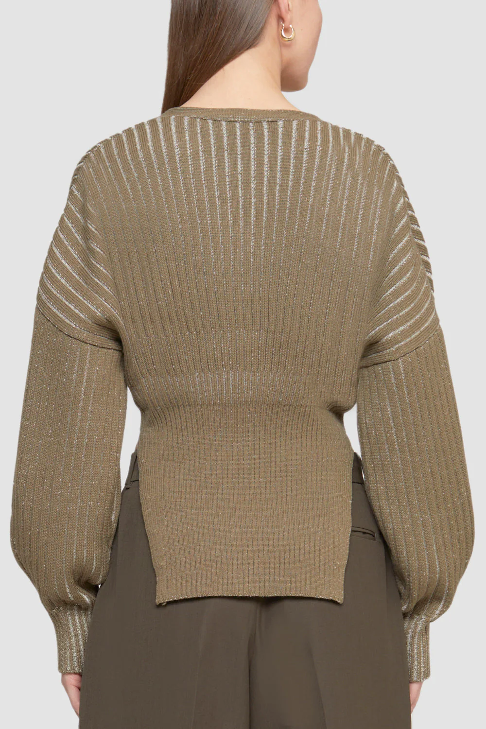 Bi Color Rib Longsleeve Cardigan - Image 4