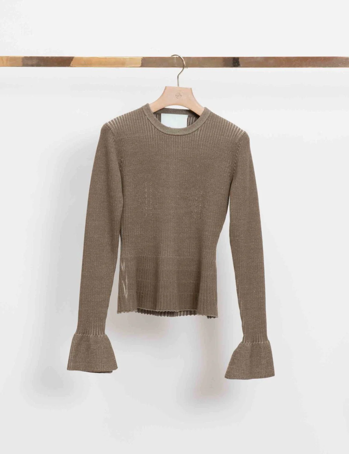 Bi Color Rib Long Sleeve Crewnewck Pullover - Image 3