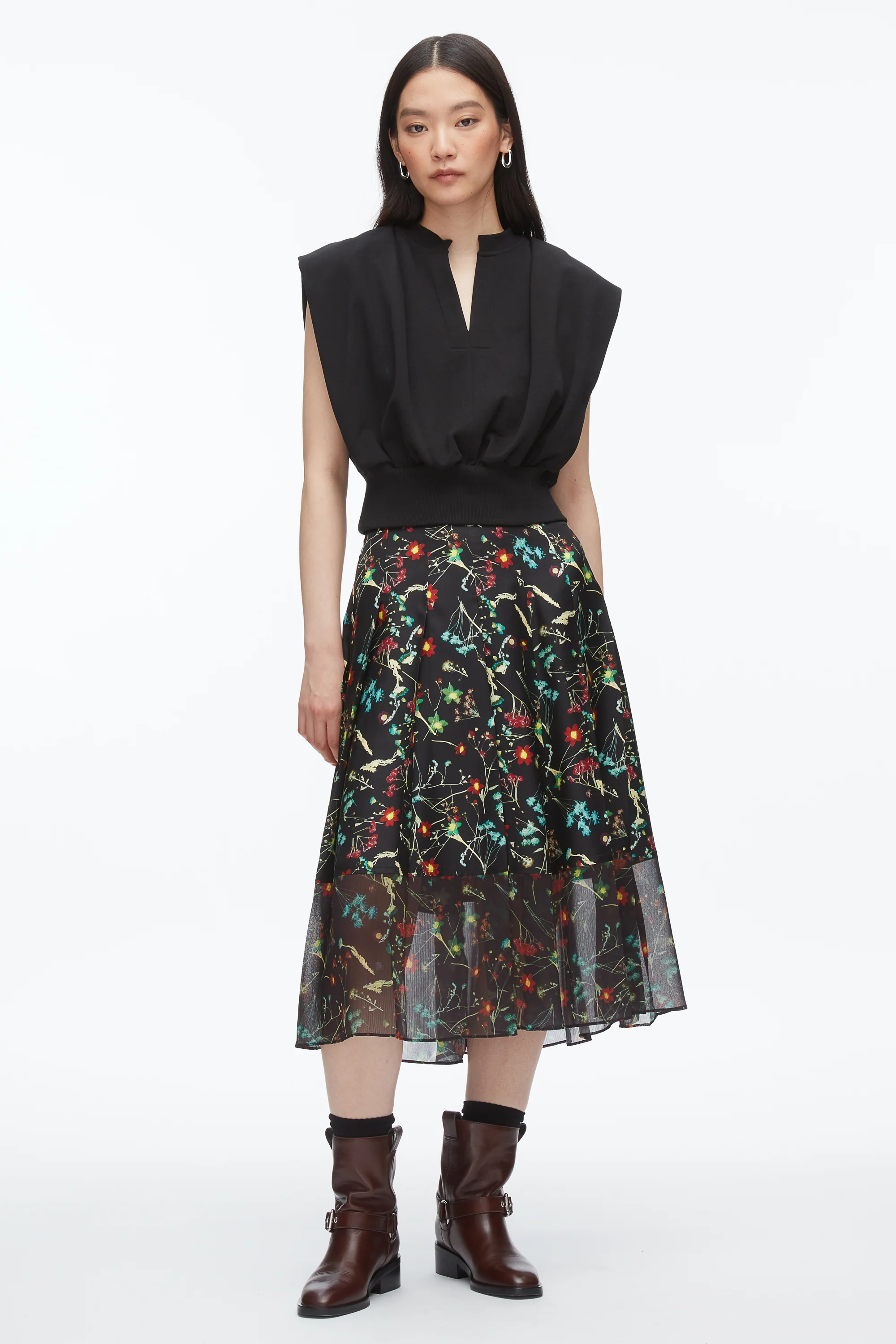 Bliss Floral Pleated Skirt