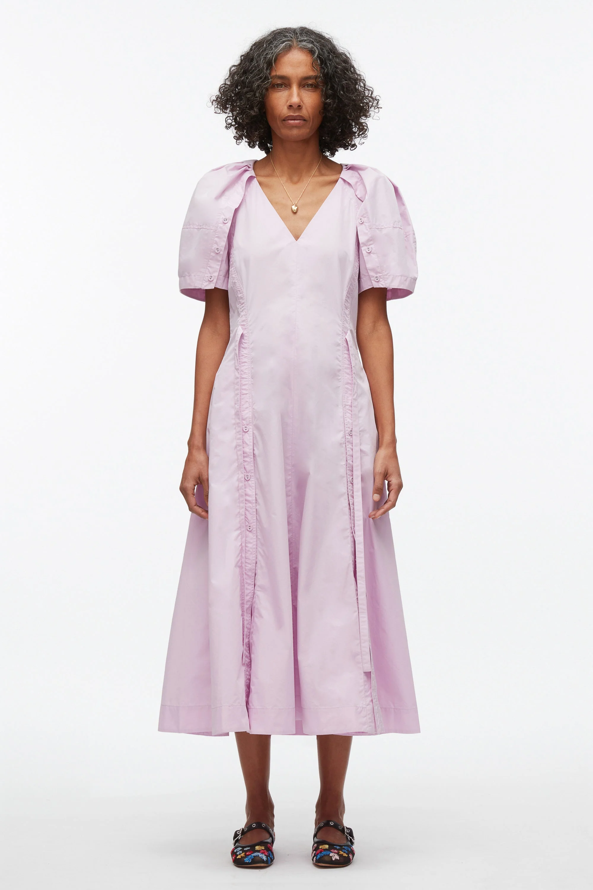Bloom Sleeve V-Neck Dress - Image 2