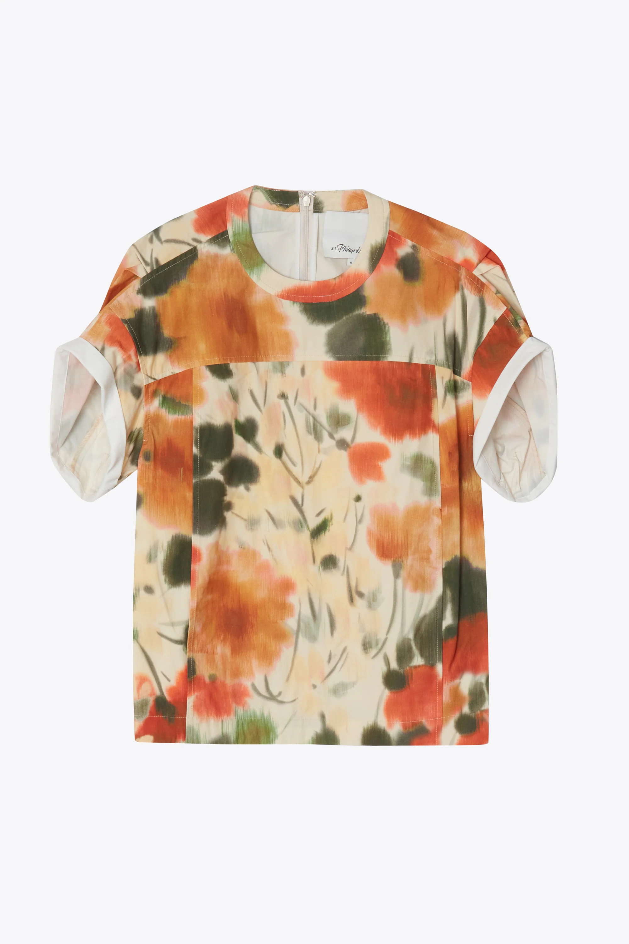 Blurred Marigold Short Sleeve Cocoon Top