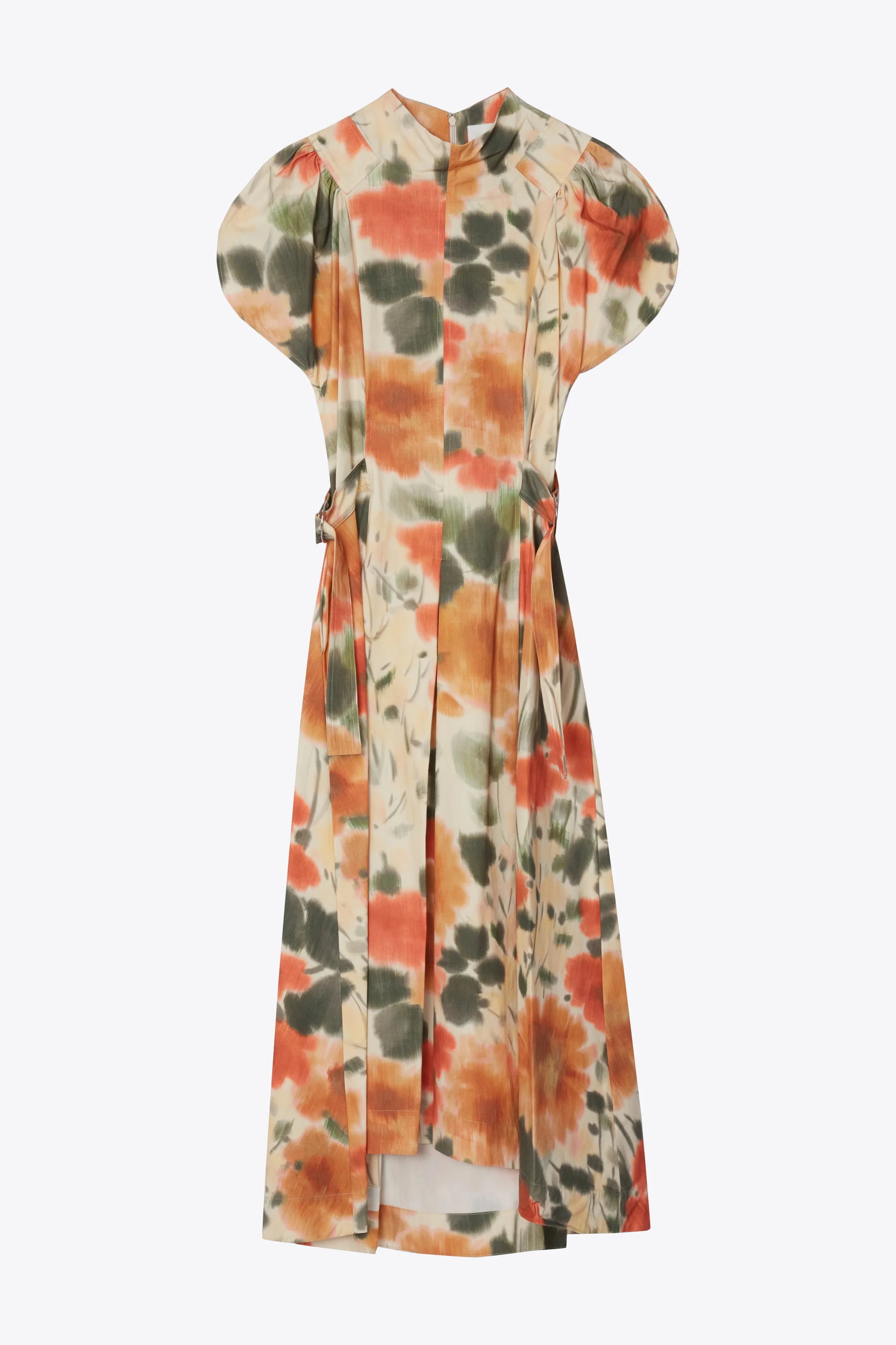 Blurred Marigold Tulip Puff Sleeve Dress