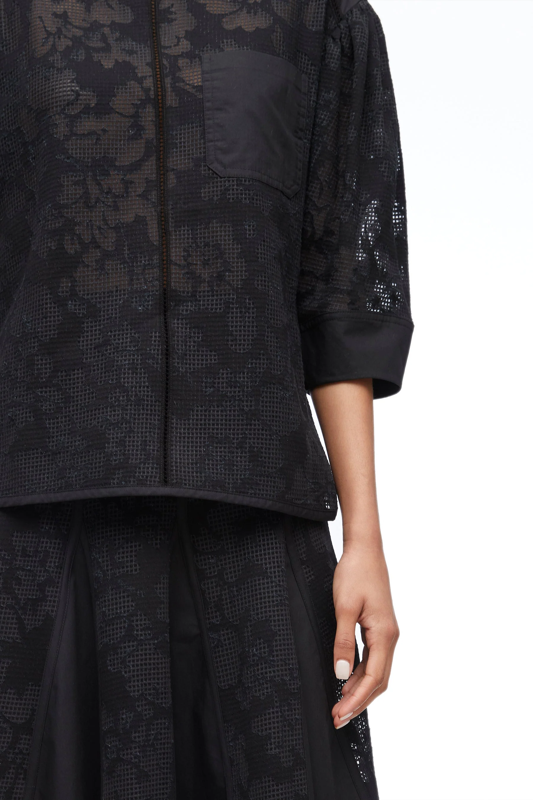 Bonded Lace Godet Midi Skirt - Image 10