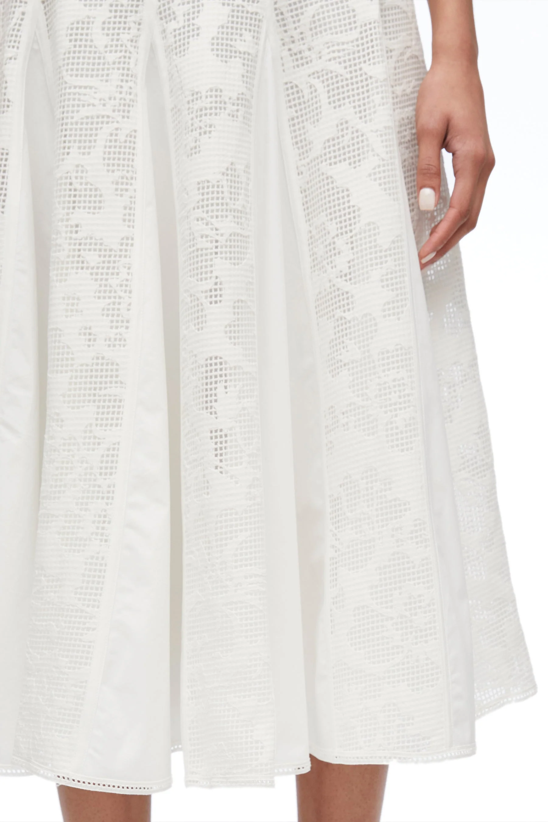 Bonded Lace Godet Midi Skirt - Image 5