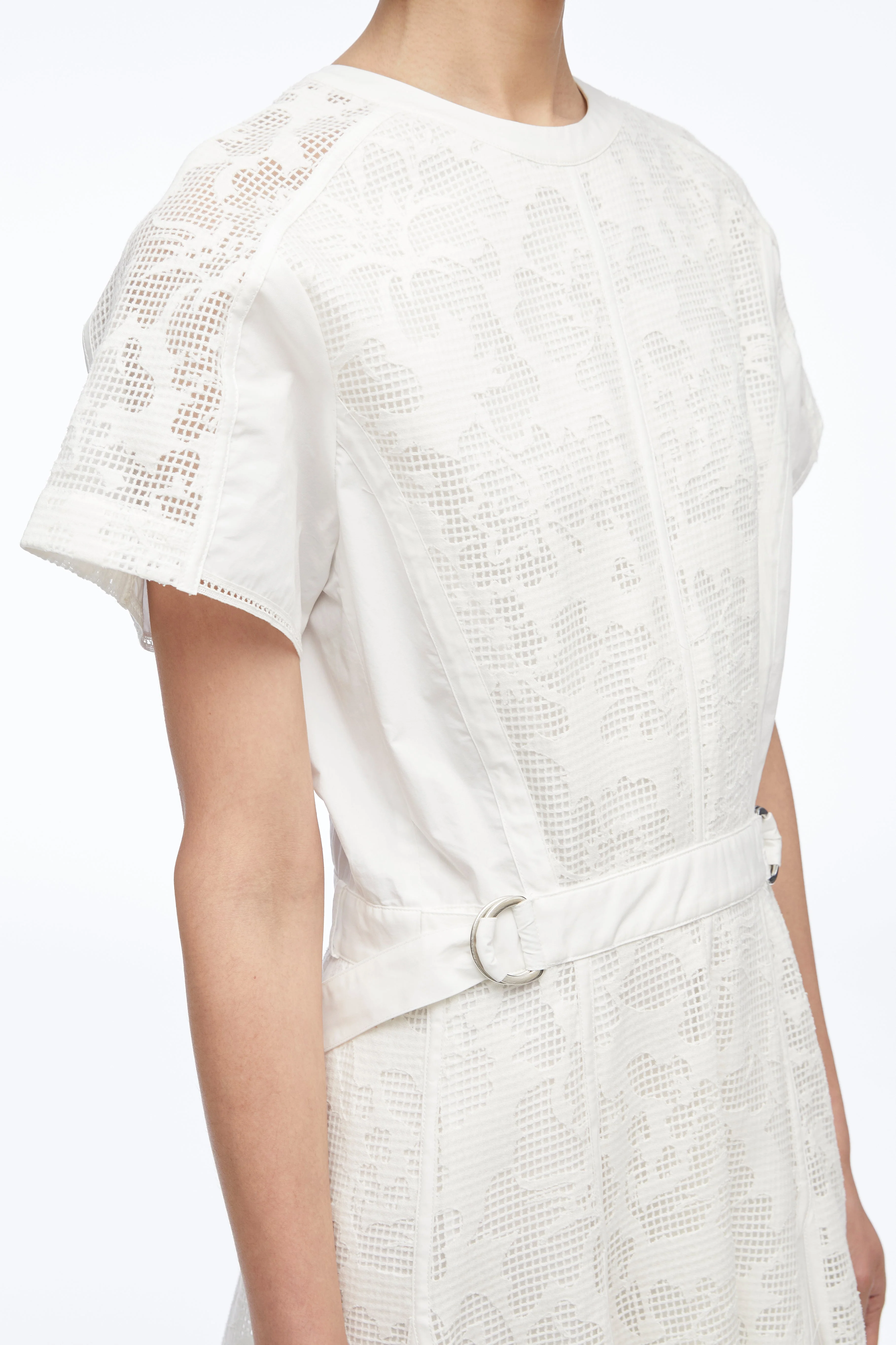 Bonded Lace Pleated Combo Dress - Image 2