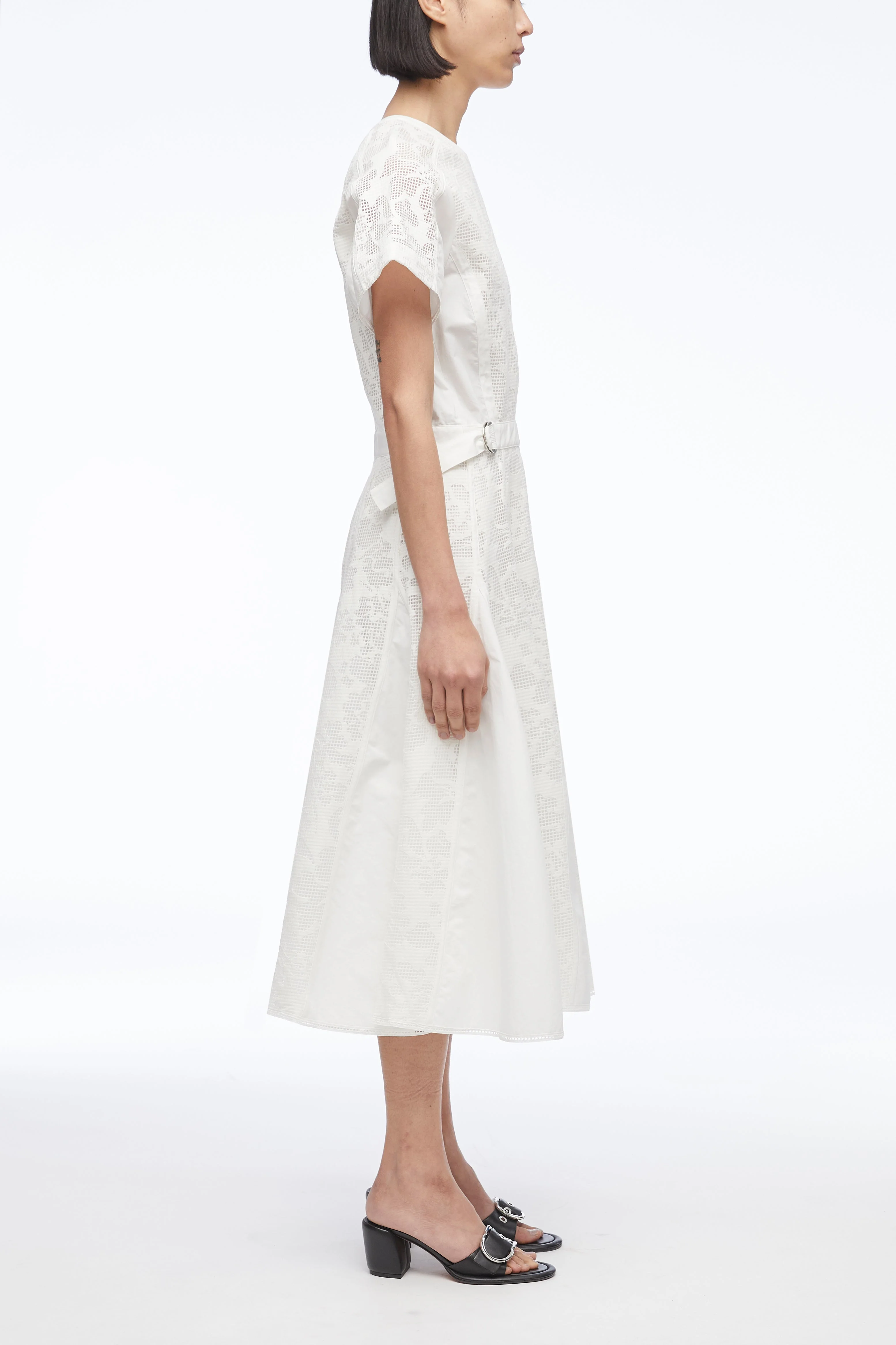 Bonded Lace Pleated Combo Dress - Image 3