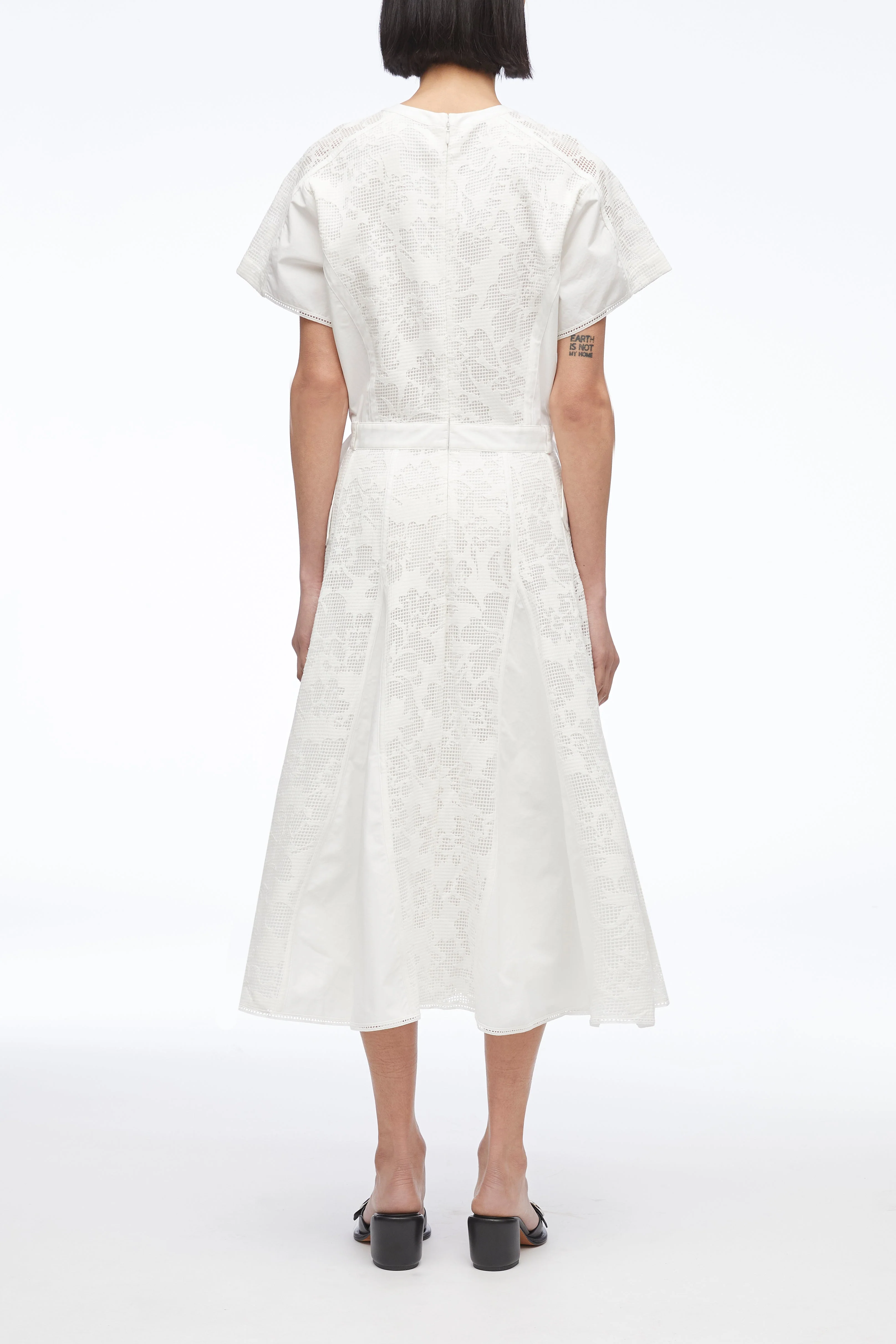 Bonded Lace Pleated Combo Dress - Image 4