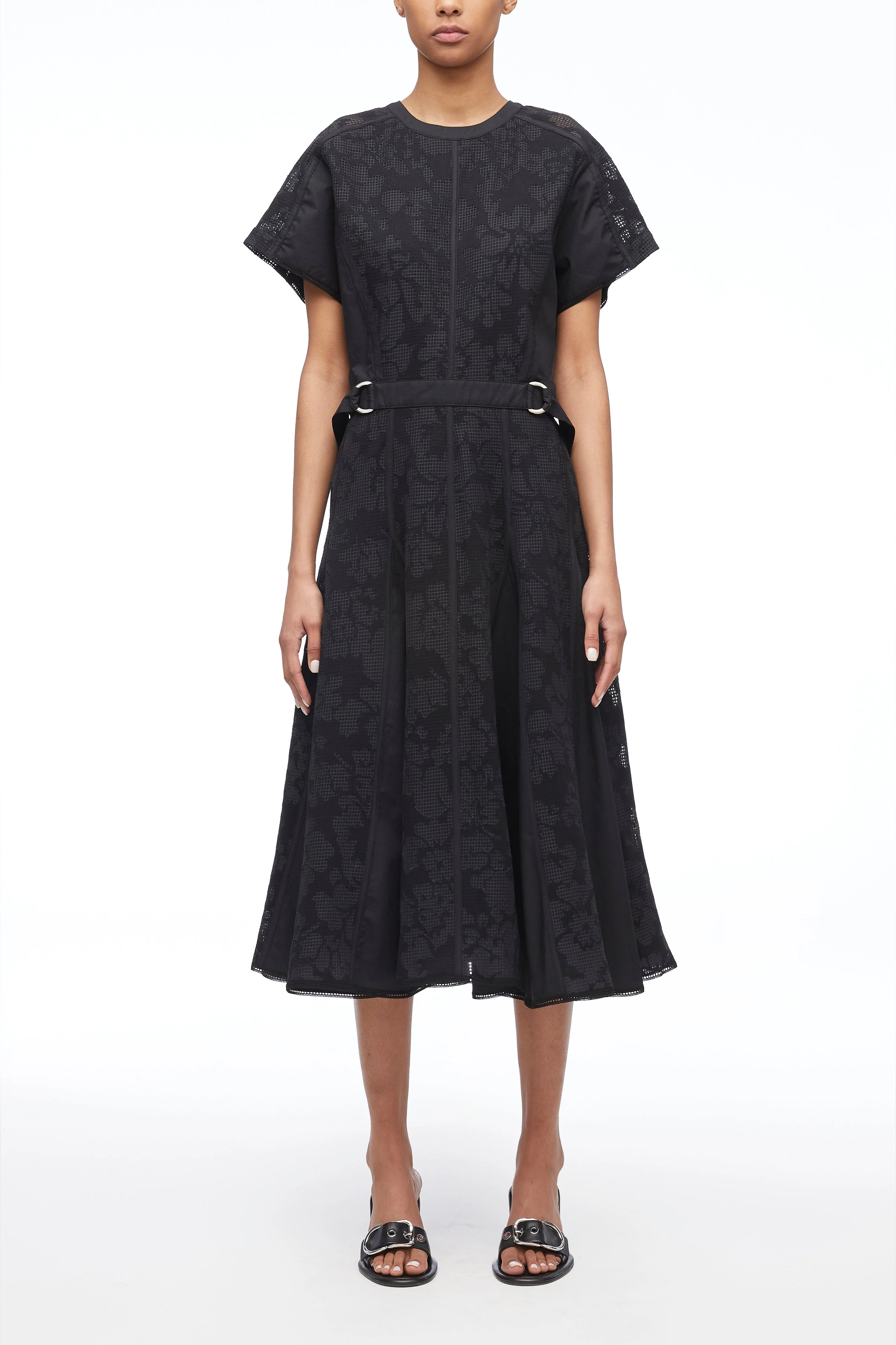 Bonded Lace Pleated Combo Dress - Image 5