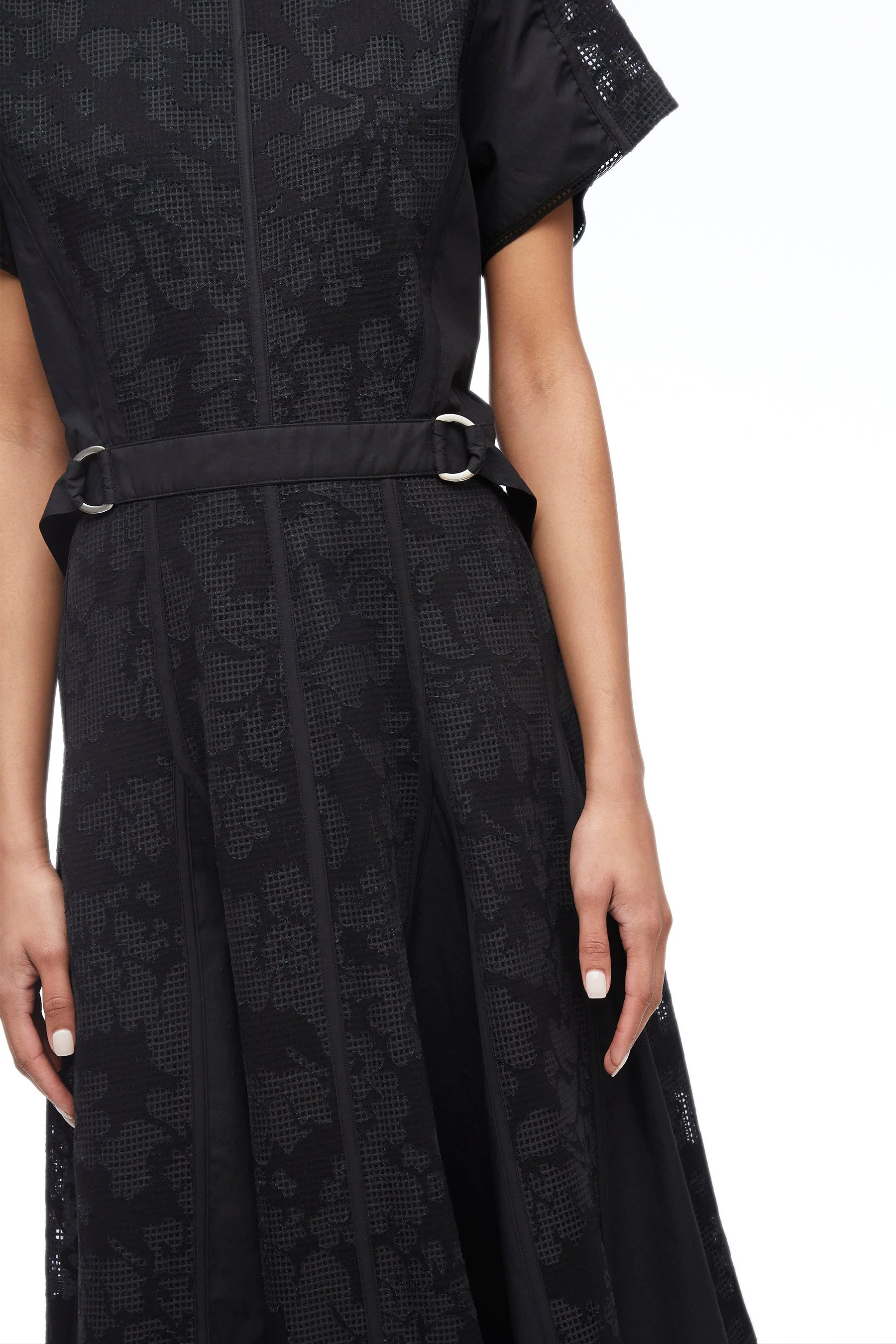 Bonded Lace Pleated Combo Dress - Image 6