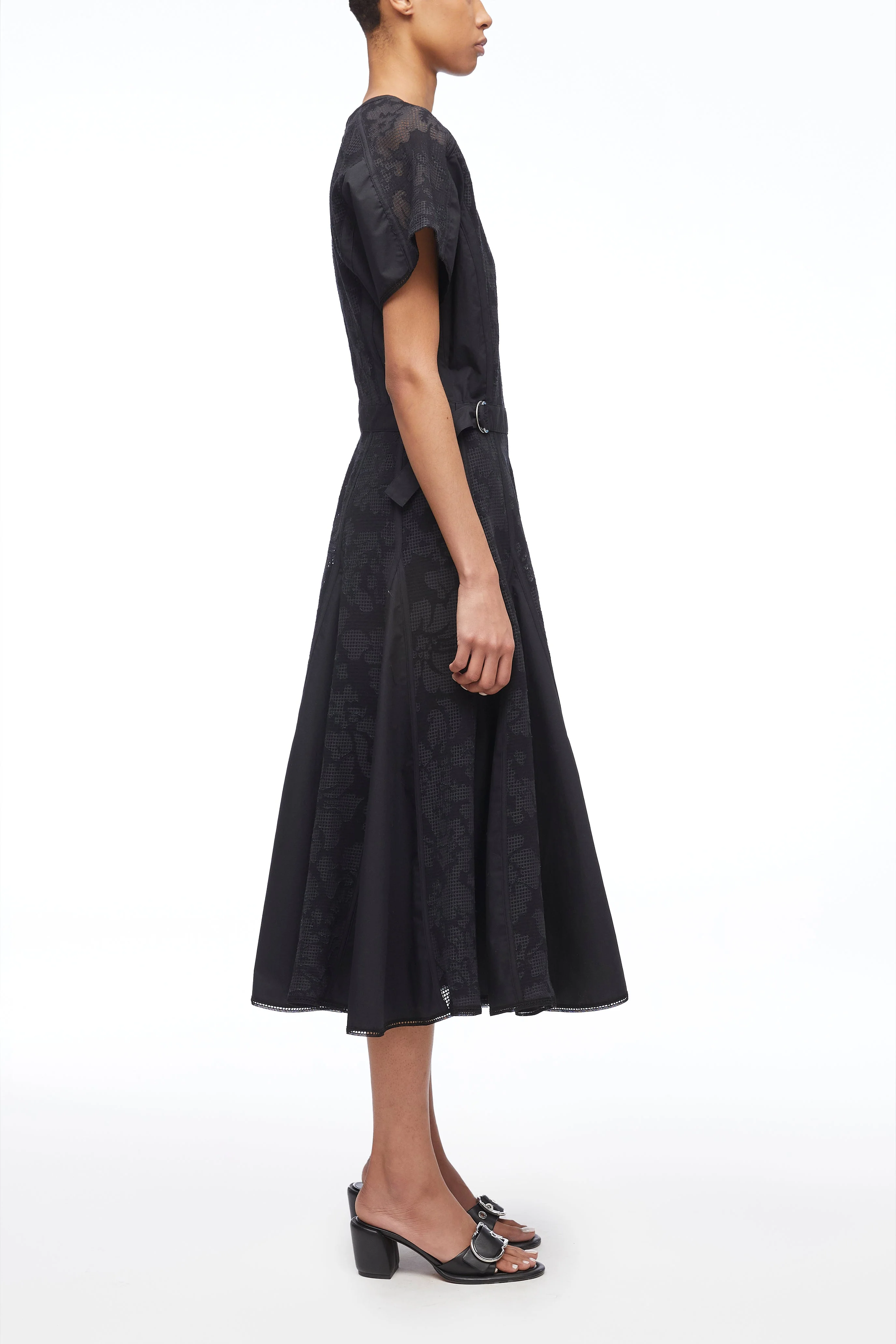 Bonded Lace Pleated Combo Dress - Image 7