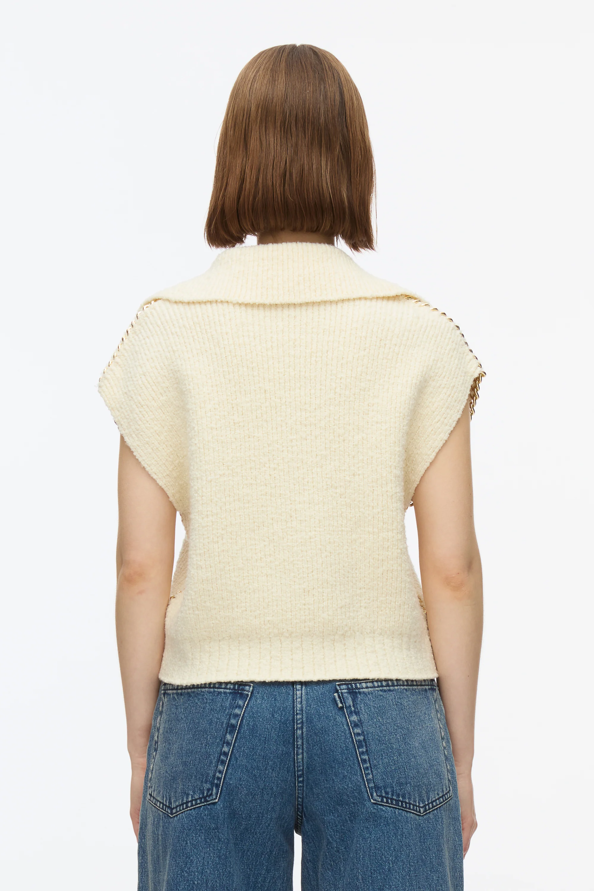 Chainlink Bouclé Cropped Polo - Image 10