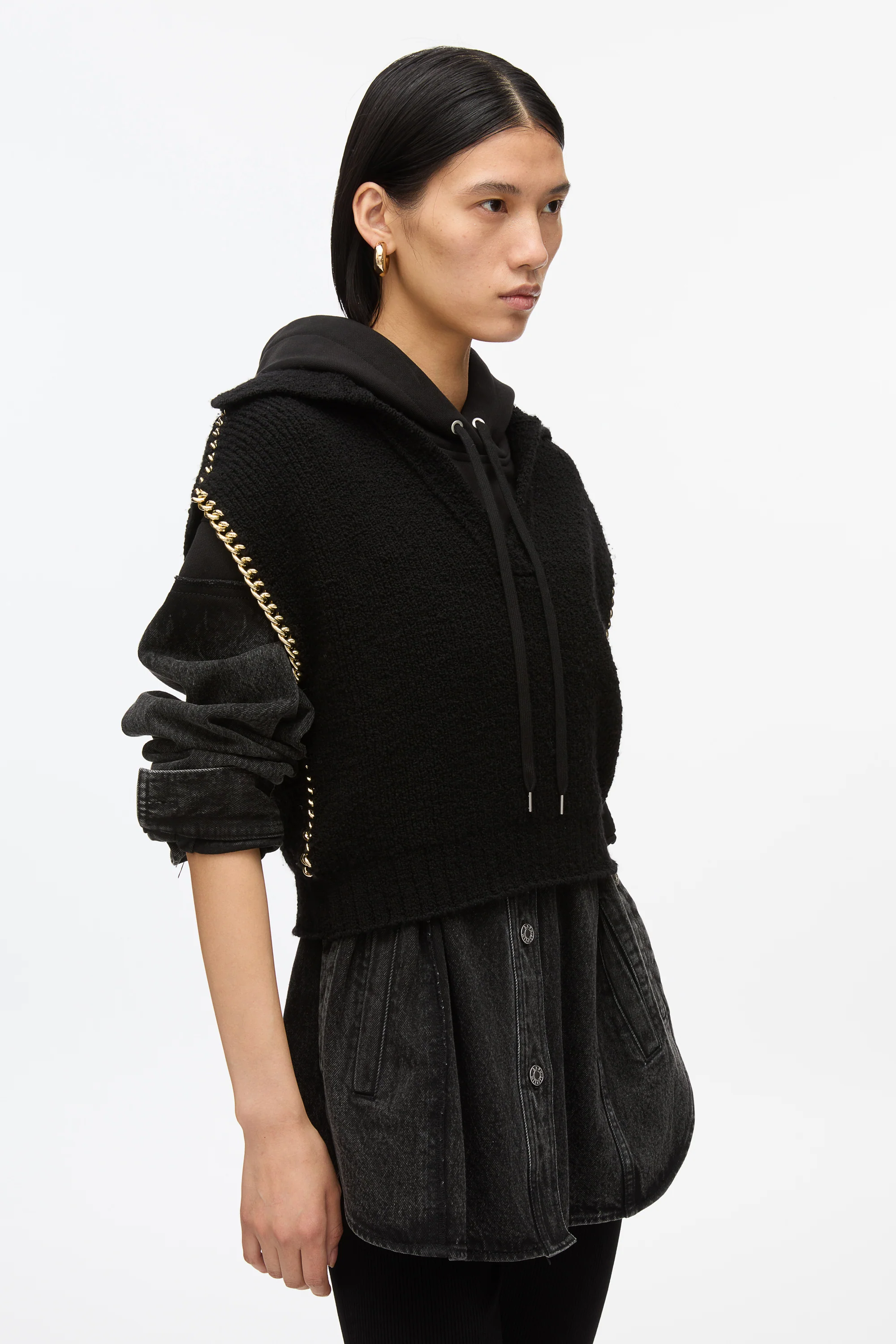 Chainlink Bouclé Cropped Polo - Image 4