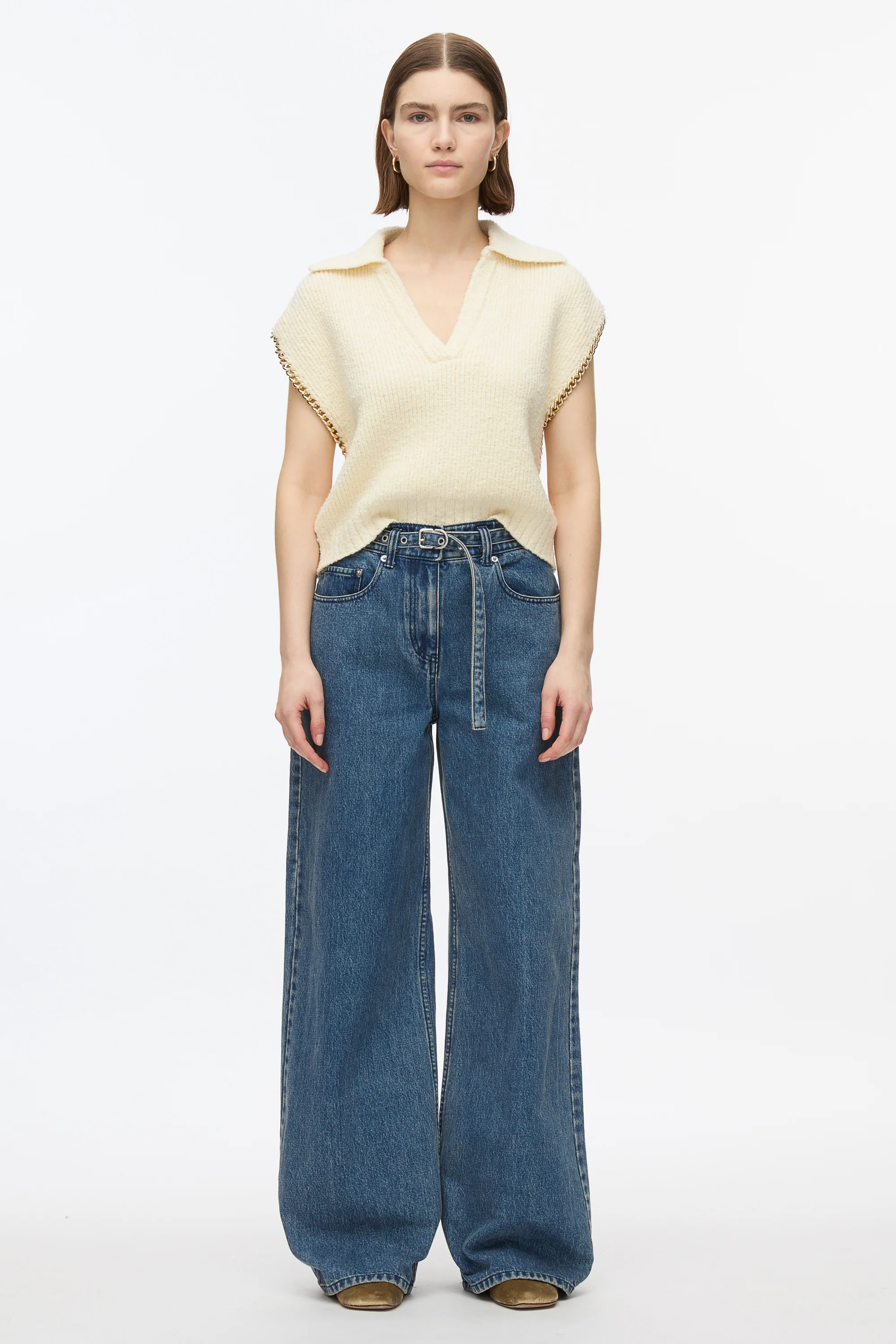 Chainlink Bouclé Cropped Polo - Image 7